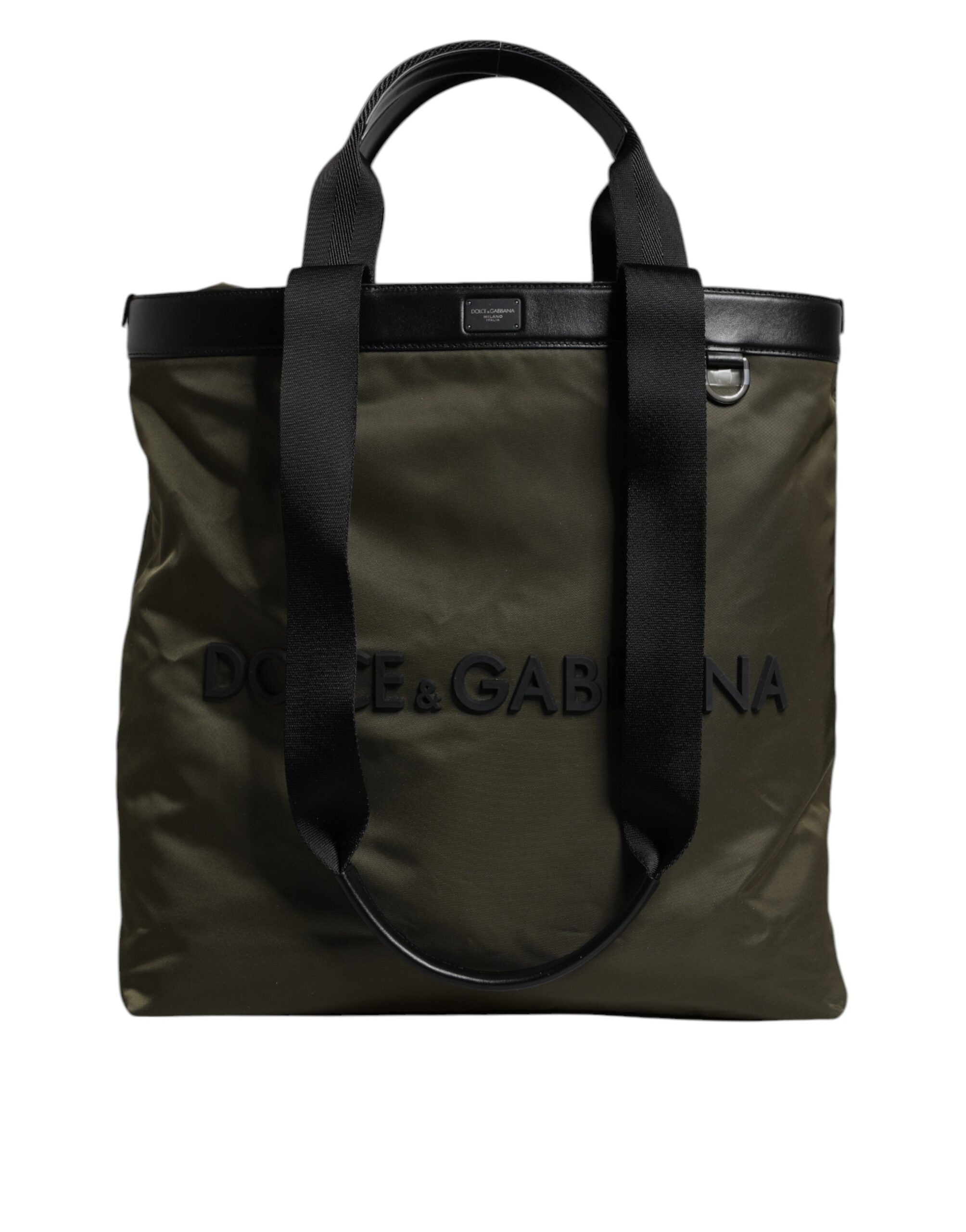 Geantă de umăr Dolce & Gabbana cu curea din nailon verde militar