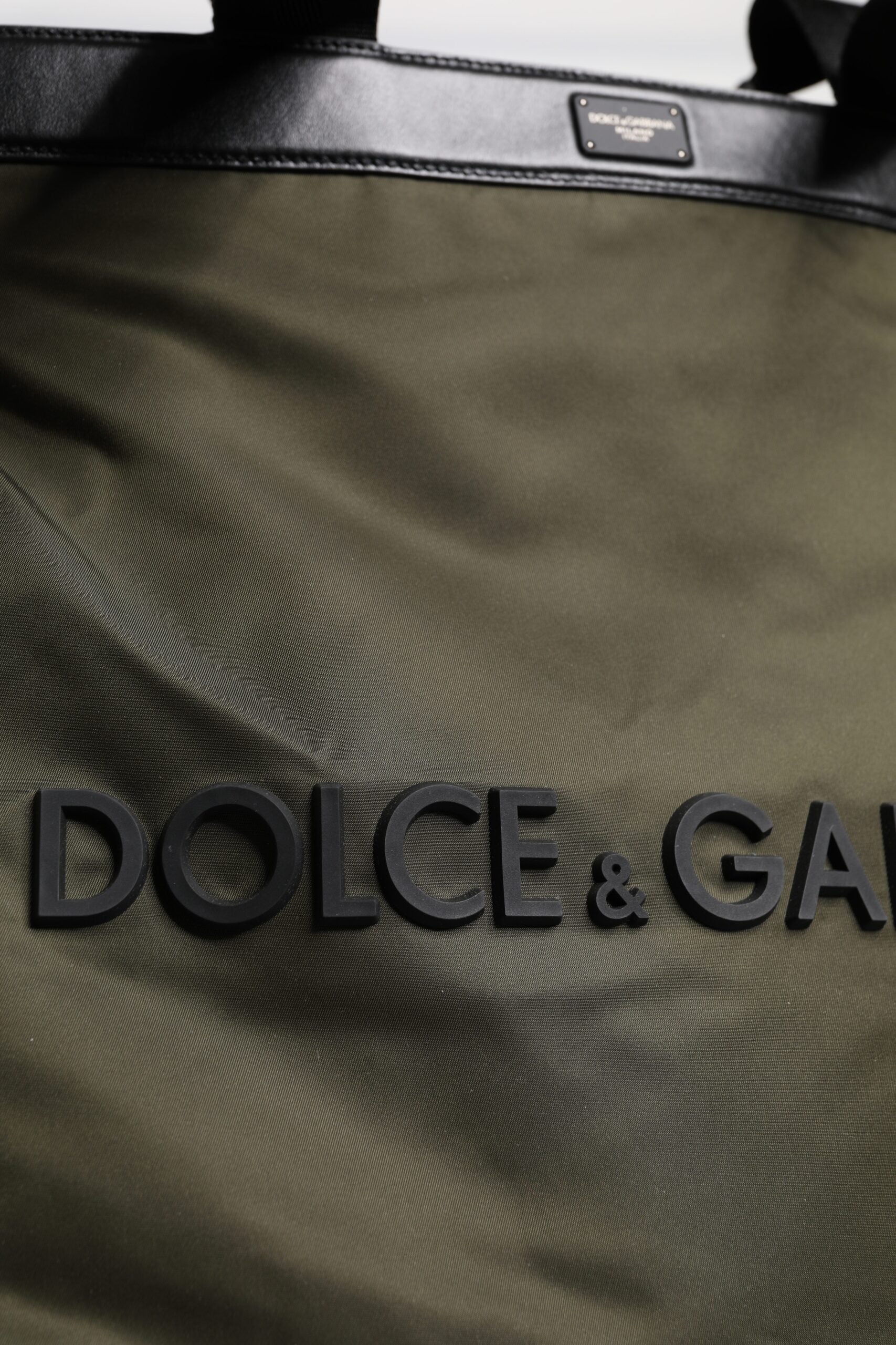 Geantă de umăr Dolce & Gabbana cu curea din nailon verde militar