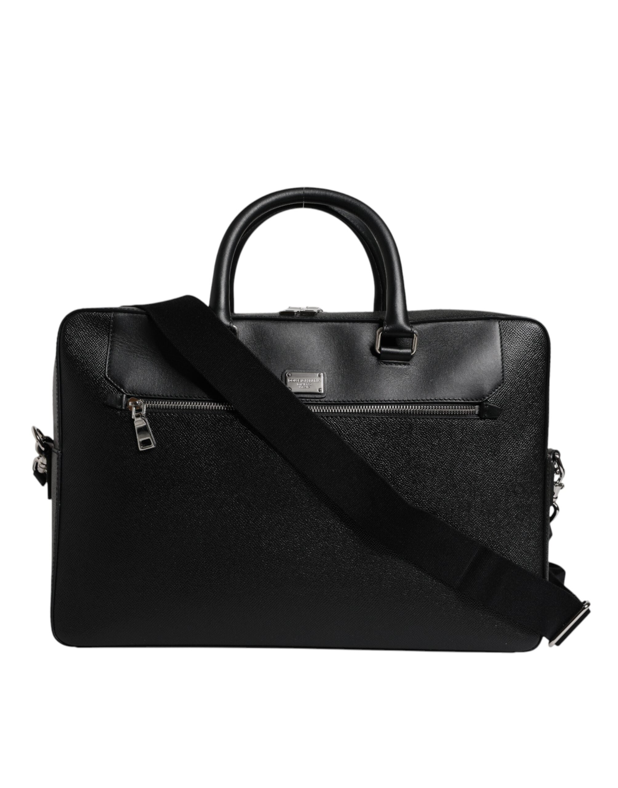 Geantă Dolce & Gabbana cu mâner dublu și logo negru