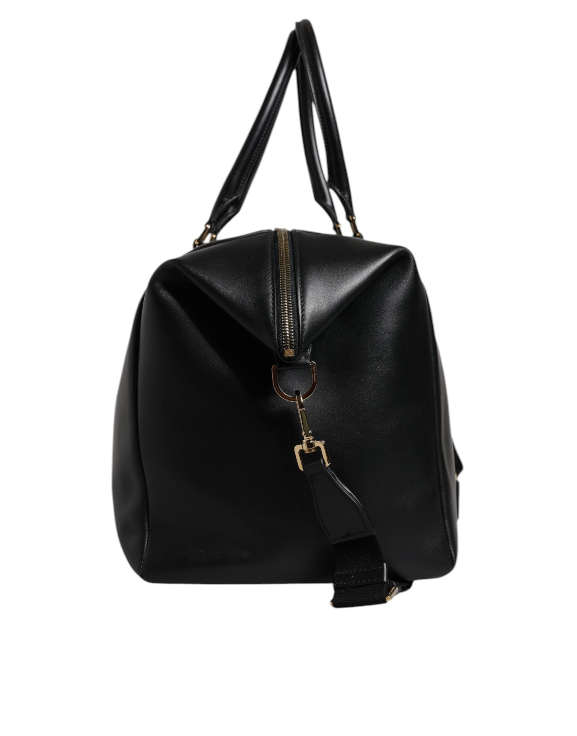 Dolce & Gabbana – Reisetasche aus schwarzem Kalbsleder mit Schulterriemen