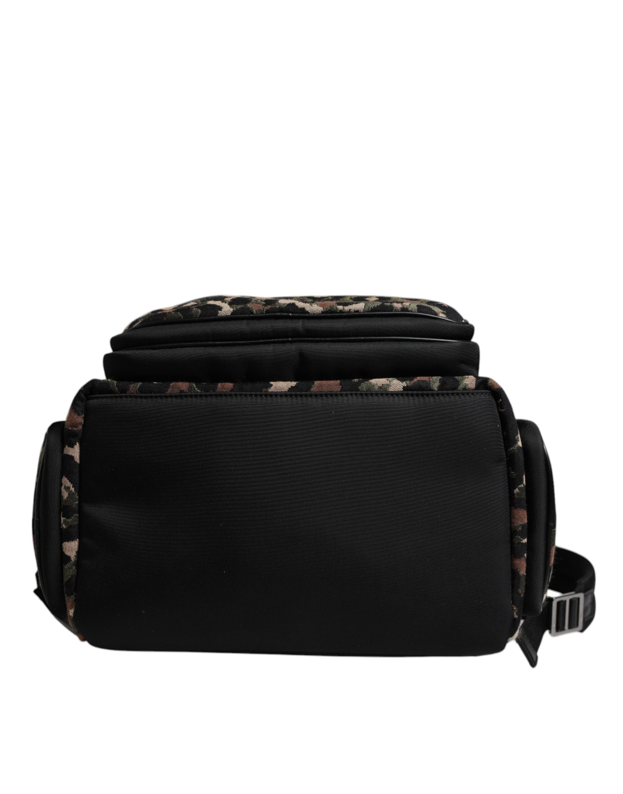 Dolce & Gabbana Rucsac pentru bărbați cu imprimeu leopard multicolor și logo DG Plaque