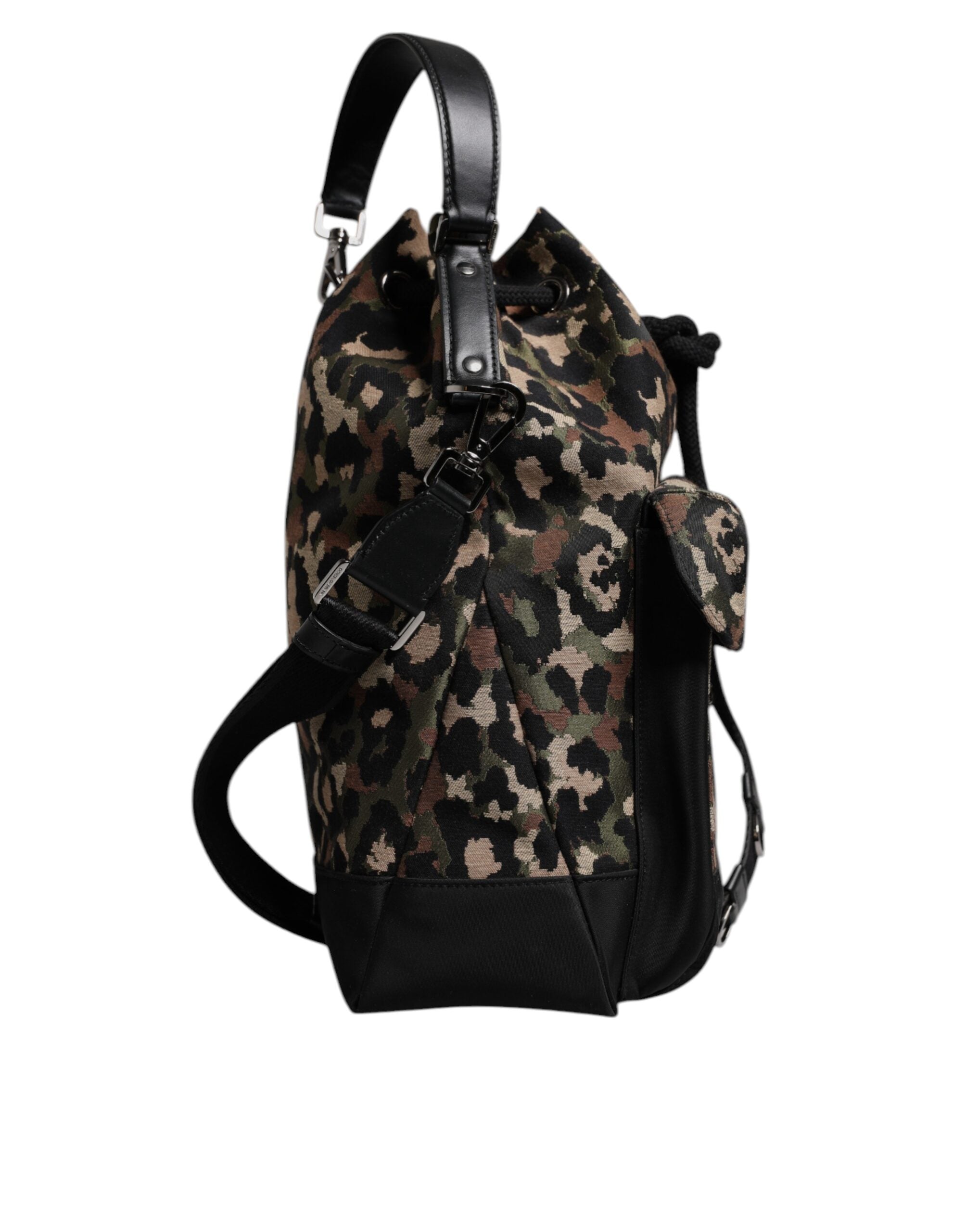 Geantă de umăr Dolce & Gabbana cu imprimeu leopard multicolor din bumbac