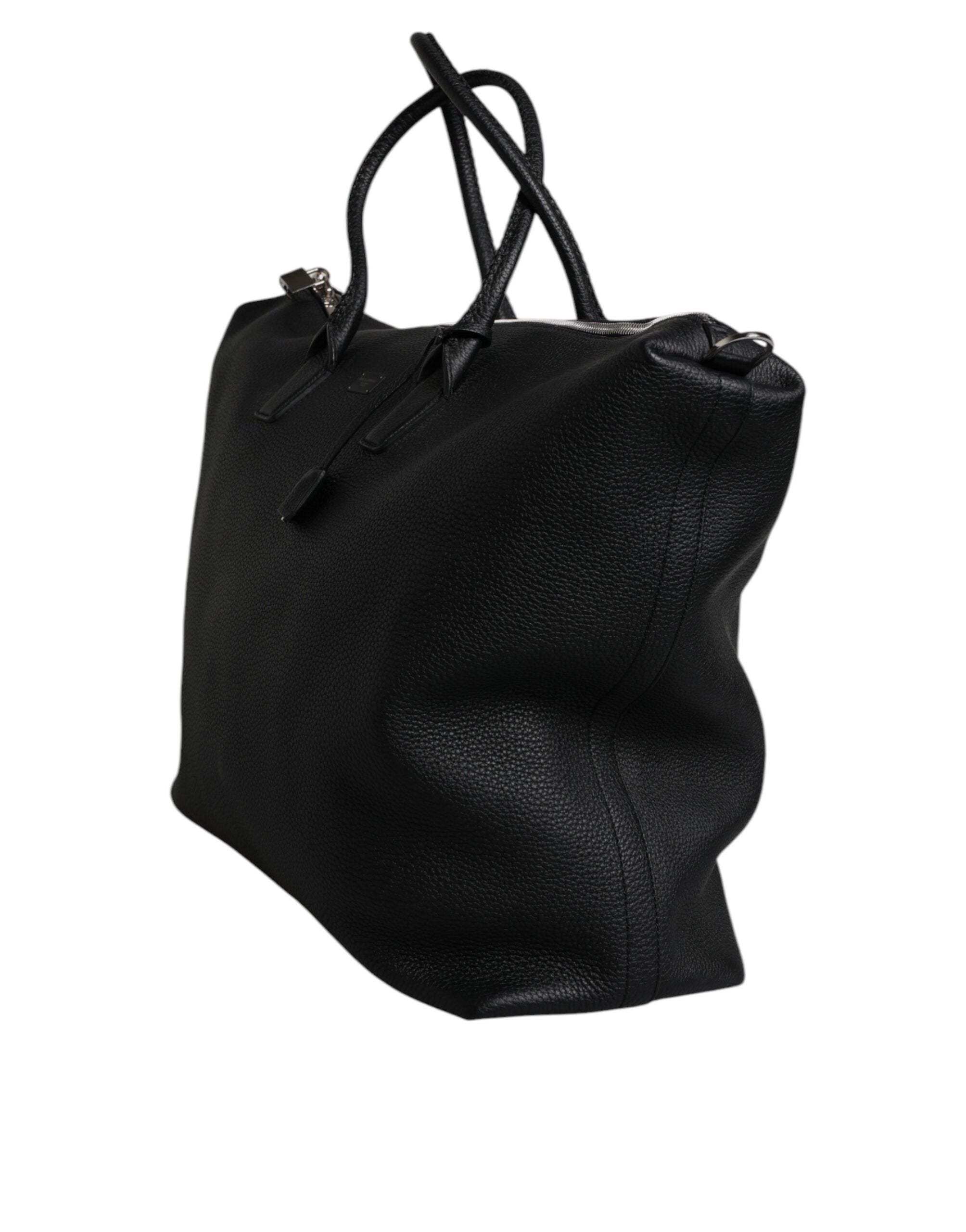 Dolce & Gabbana – Reisetasche aus schwarzem Kalbsleder mit Schulterriemen