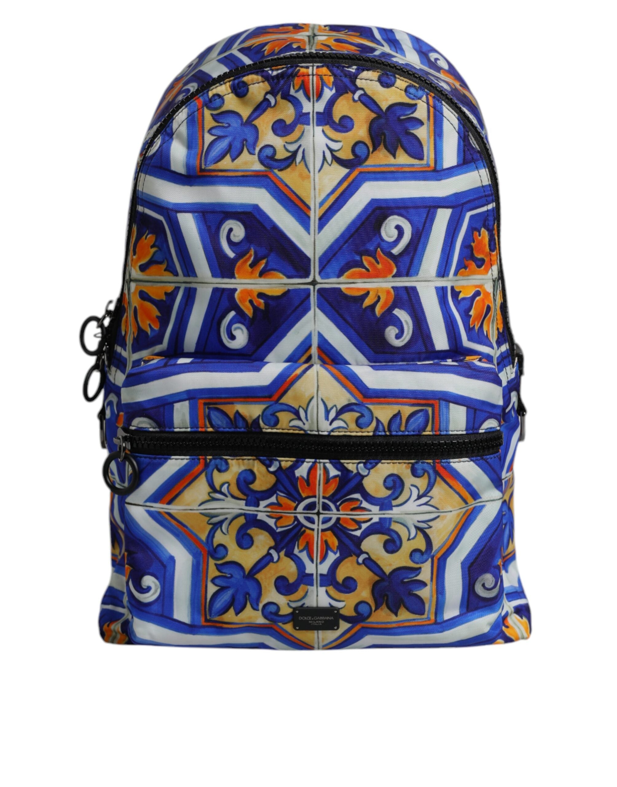 Rucsac de călătorie Dolce & Gabbana cu imprimeu Majolica multicolor