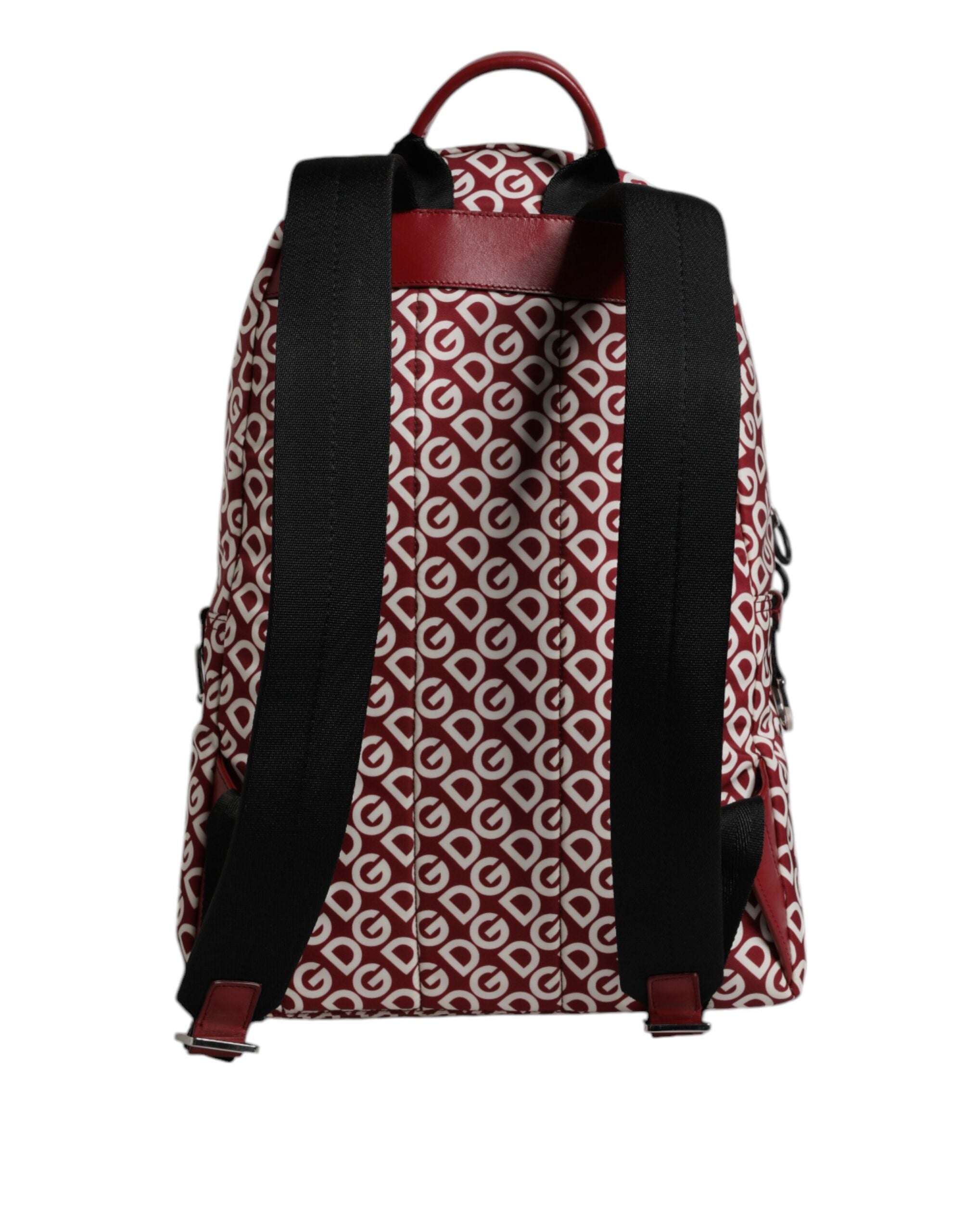 Rucsac de călătorie Dolce & Gabbana, din nailon, roșu și alb, cu imprimeu DG Logo