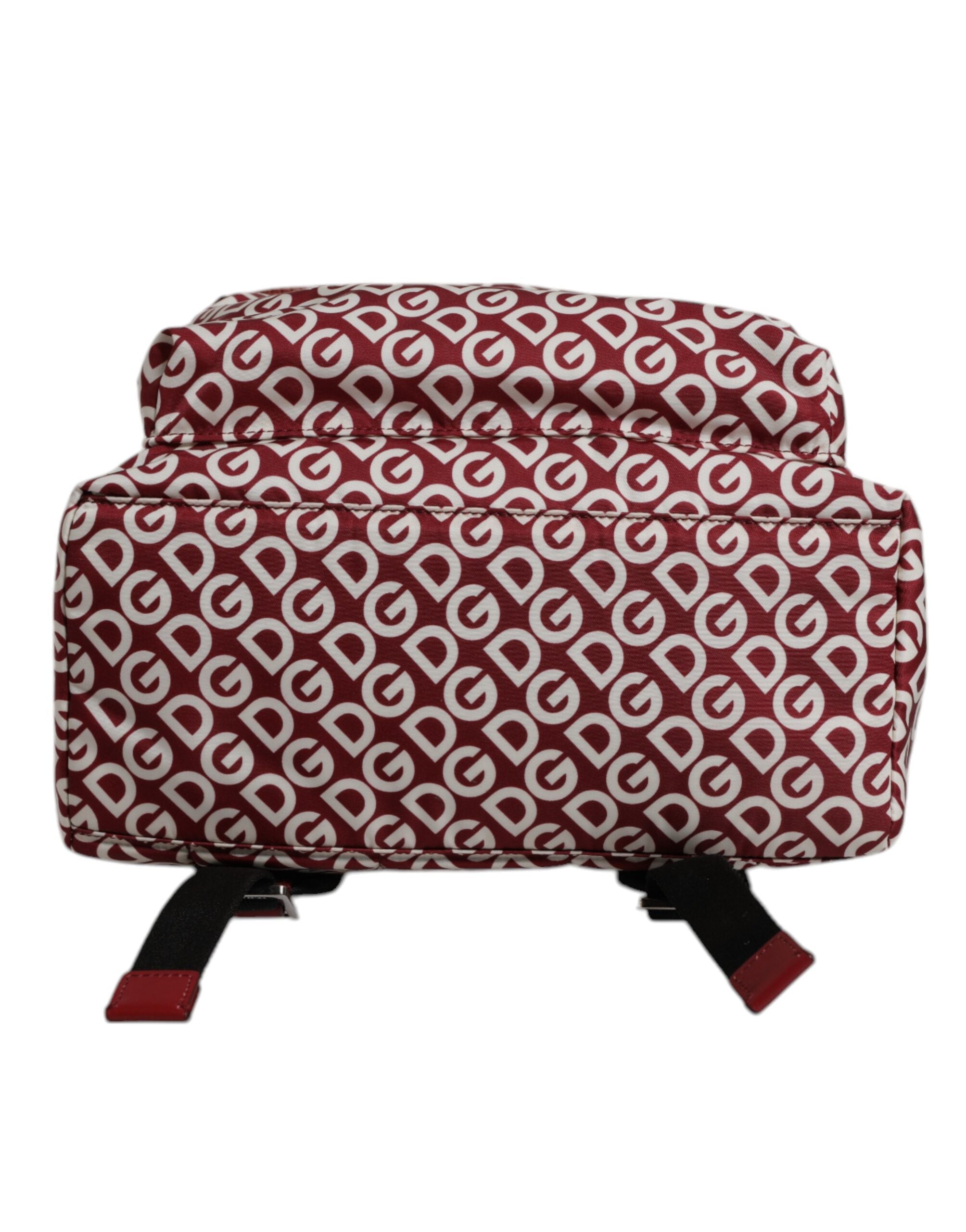 Rucsac de călătorie Dolce & Gabbana, din nailon, roșu și alb, cu imprimeu DG Logo