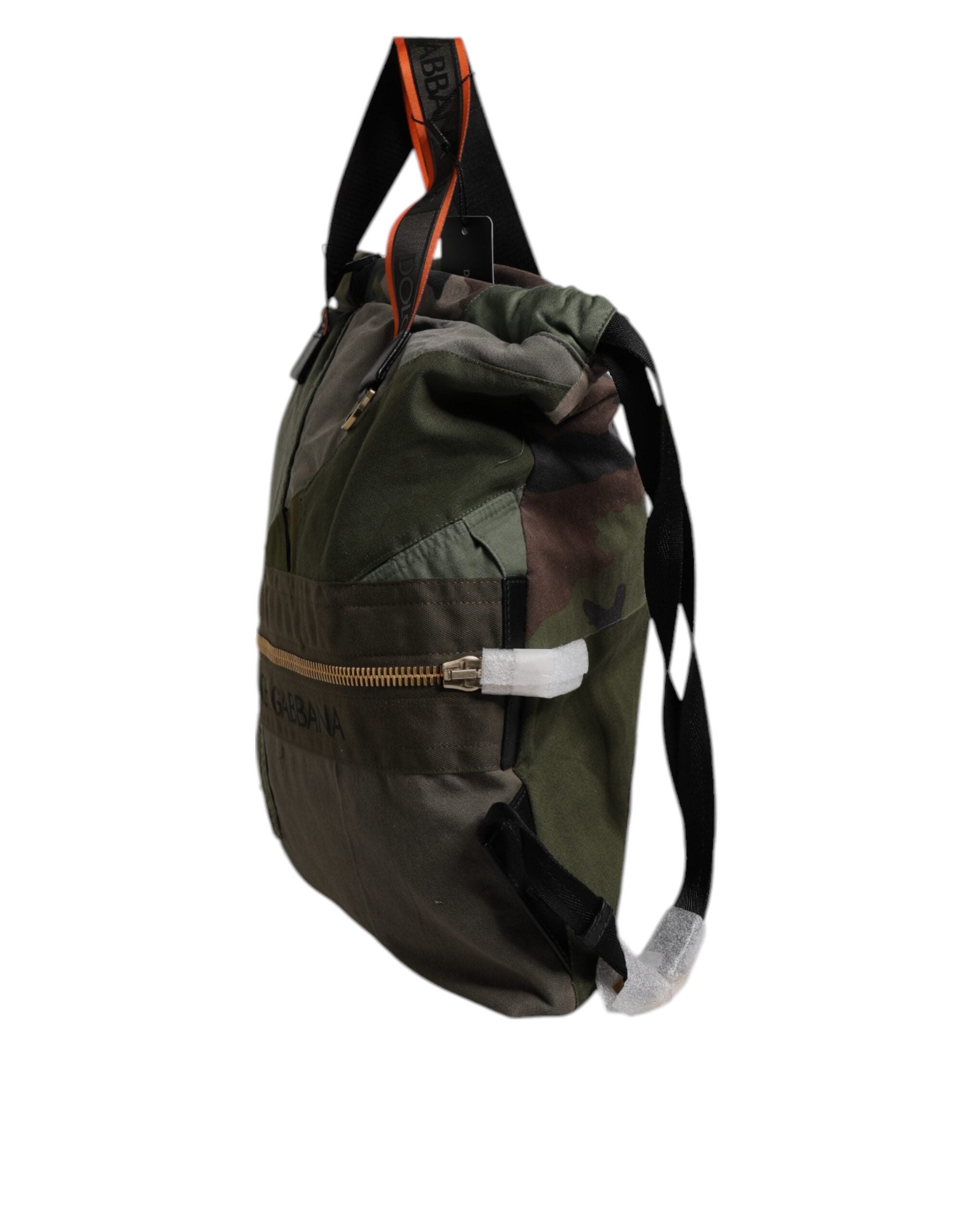 Rucsac Dolce & Gabbana Verde Militar cu imprimeu patchwork