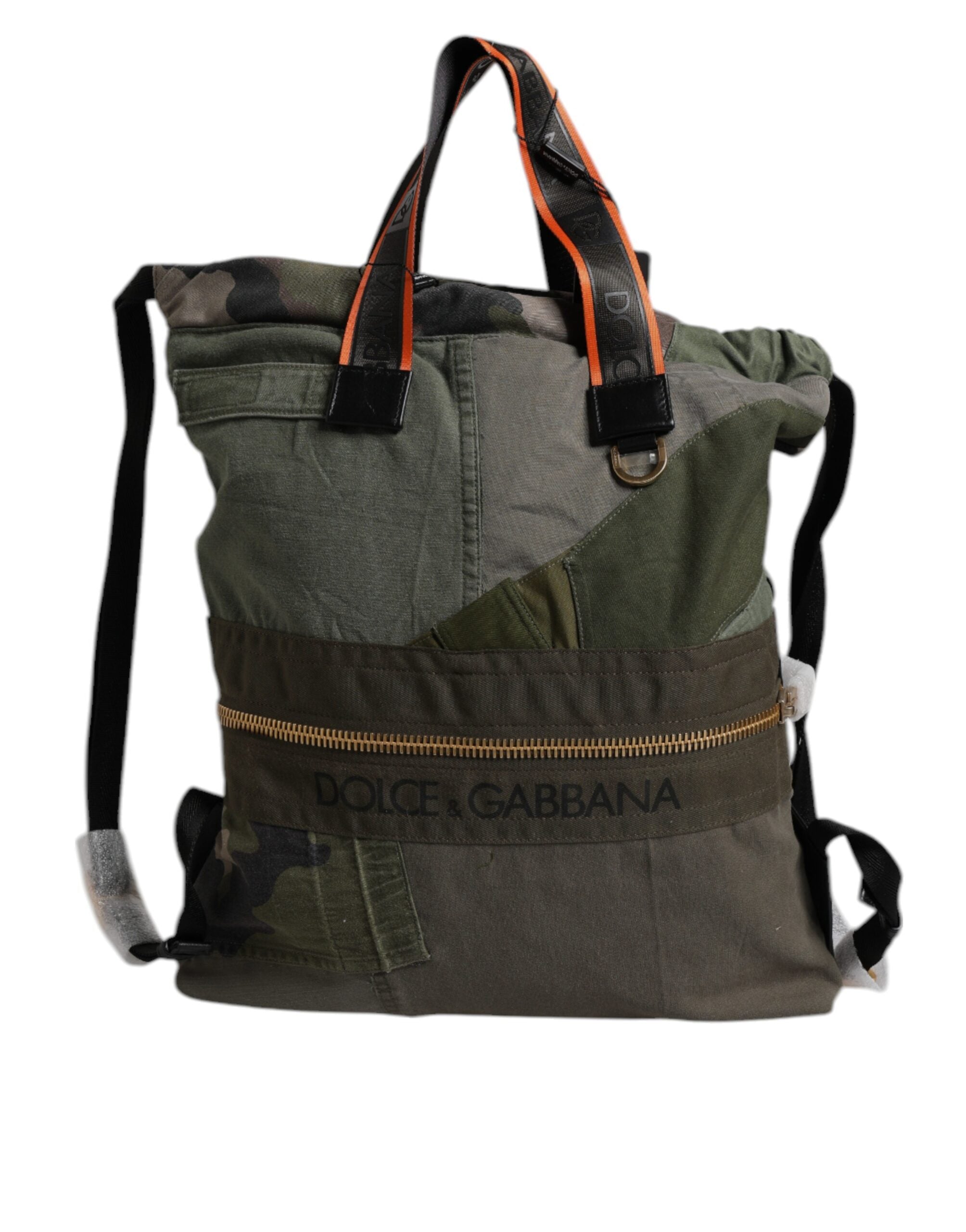 Rucsac Dolce & Gabbana Verde Militar cu imprimeu patchwork