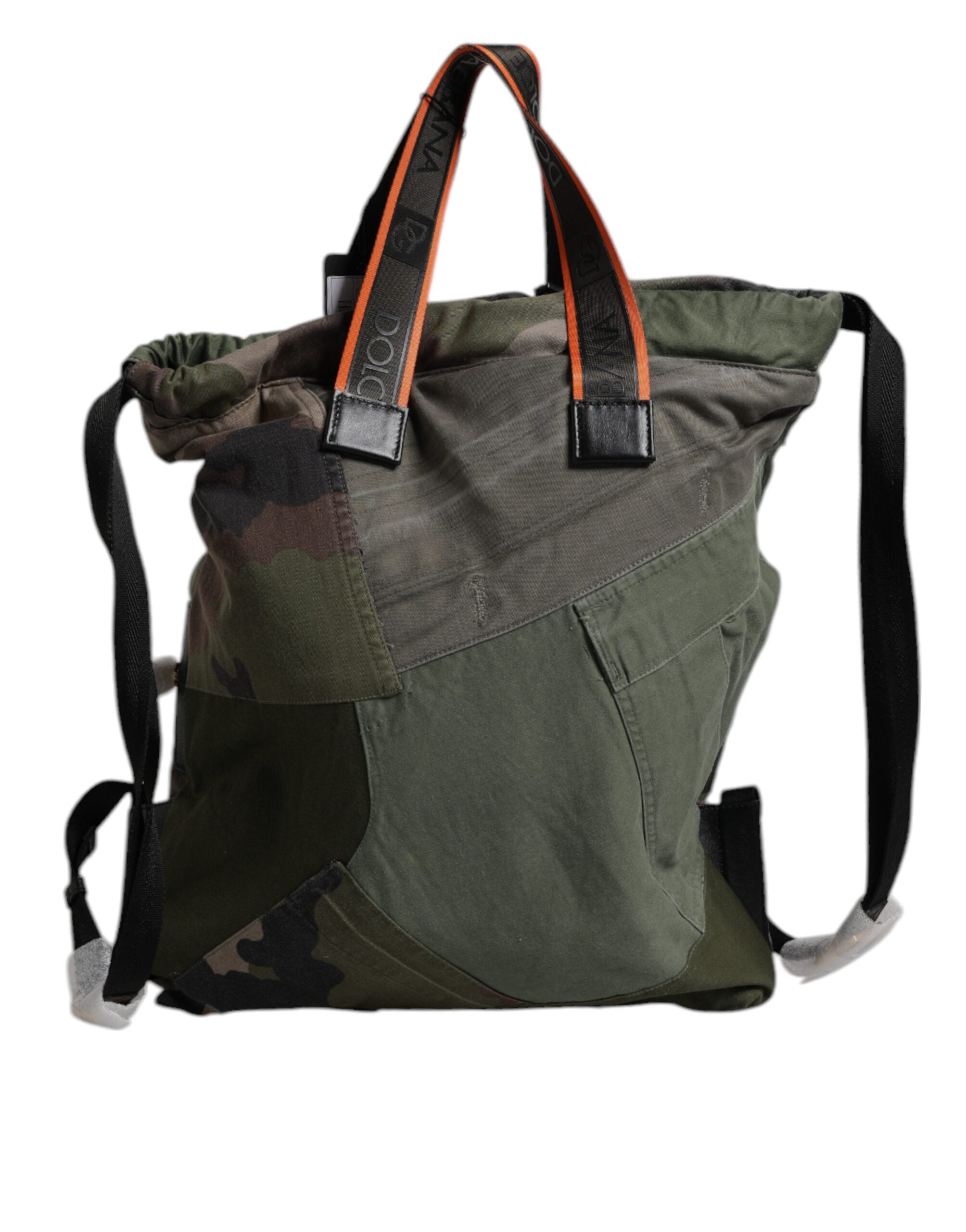 Rucsac Dolce & Gabbana Verde Militar cu imprimeu patchwork