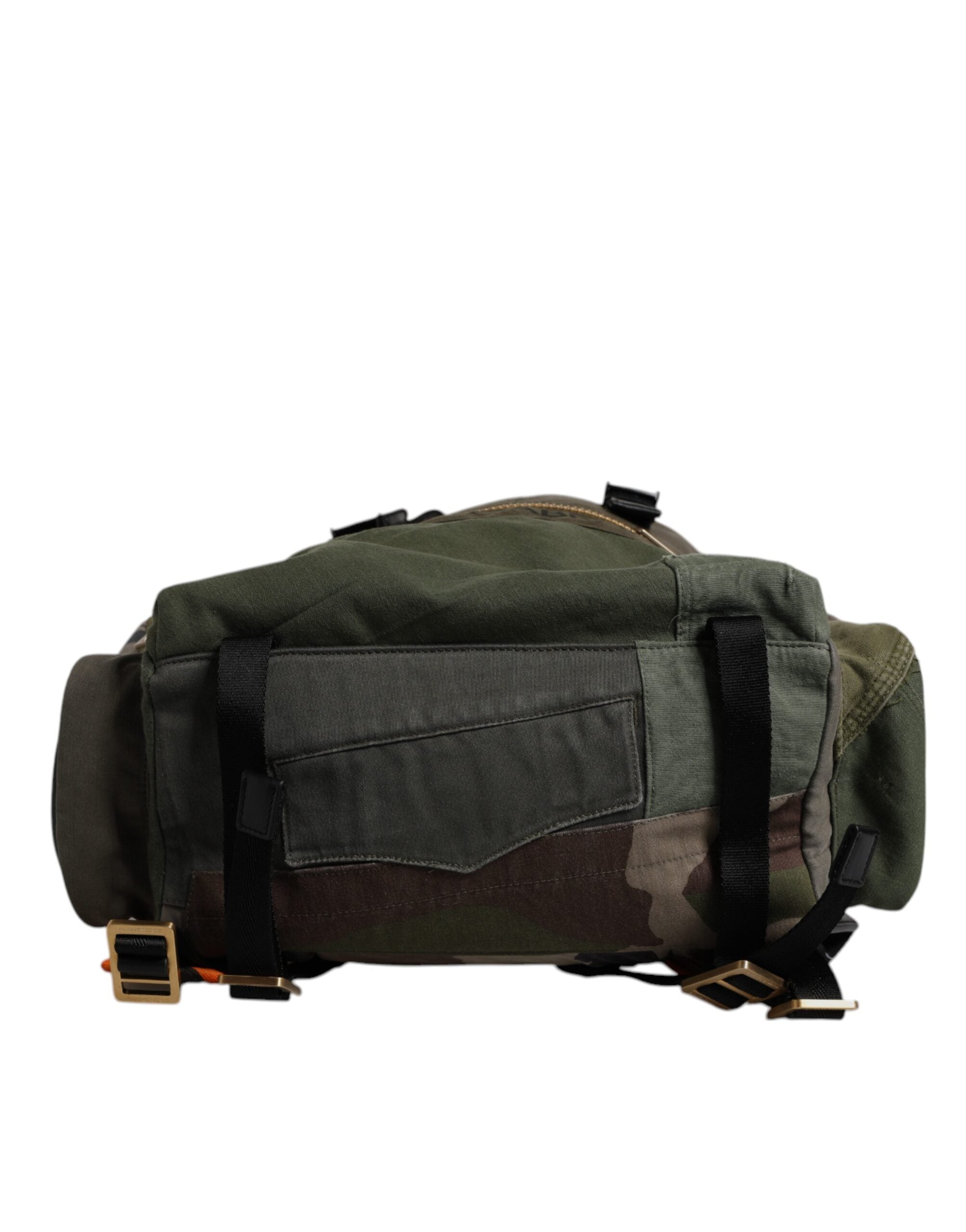 Rucsac de călătorie Dolce & Gabbana verde militar cu imprimeu patchwork