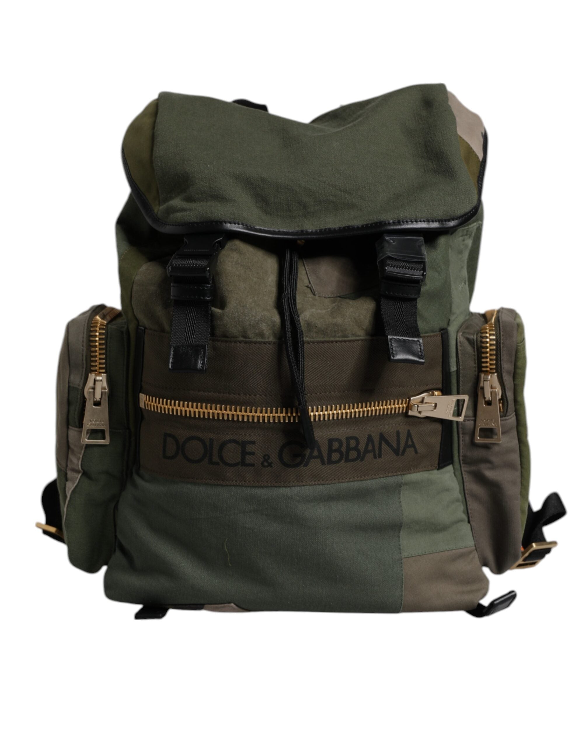 Rucsac școlar Dolce & Gabbana Verde Militar cu imprimeu patchwork