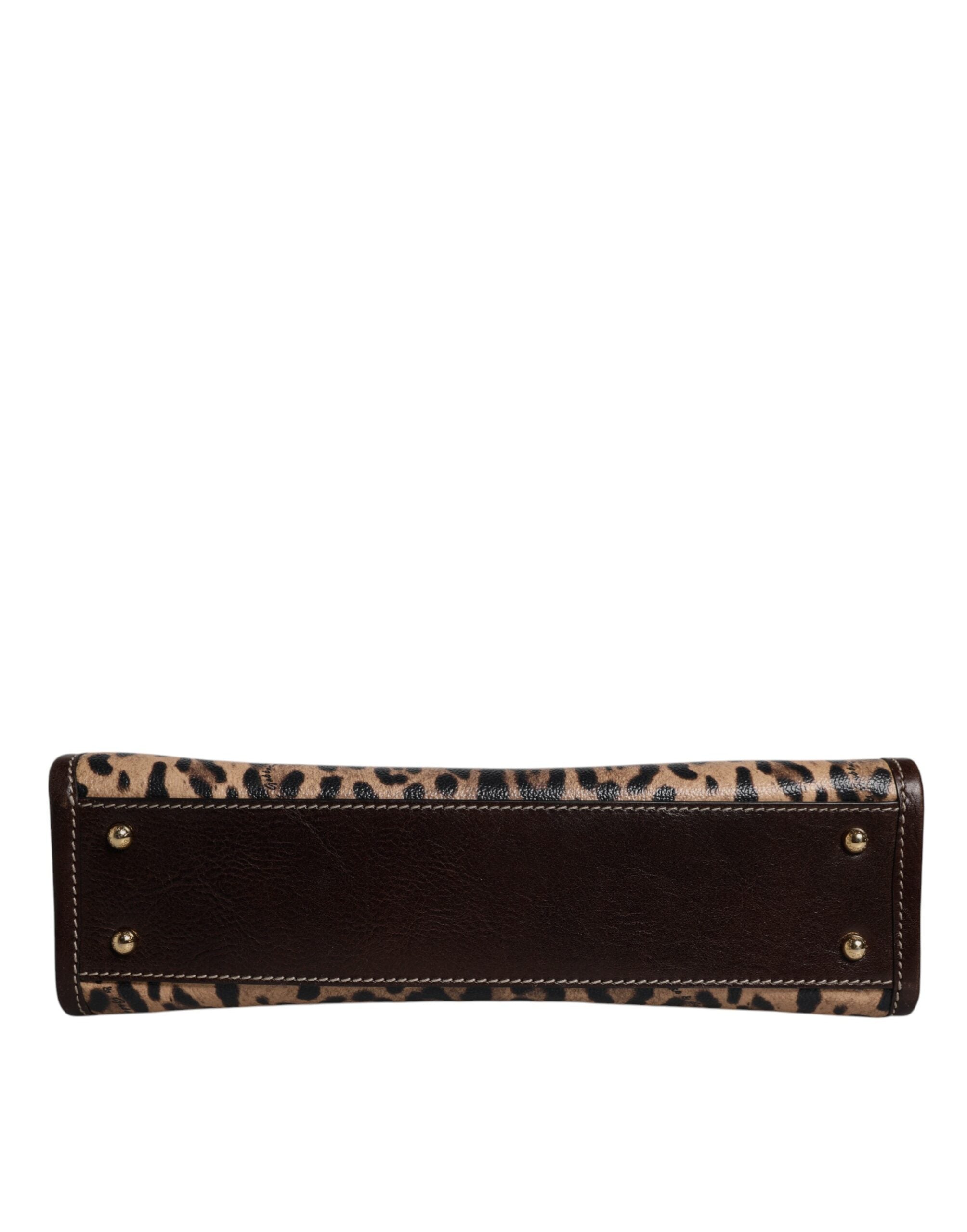 Geantă de umăr Dolce & Gabbana din piele maro cu imprimeu leopard