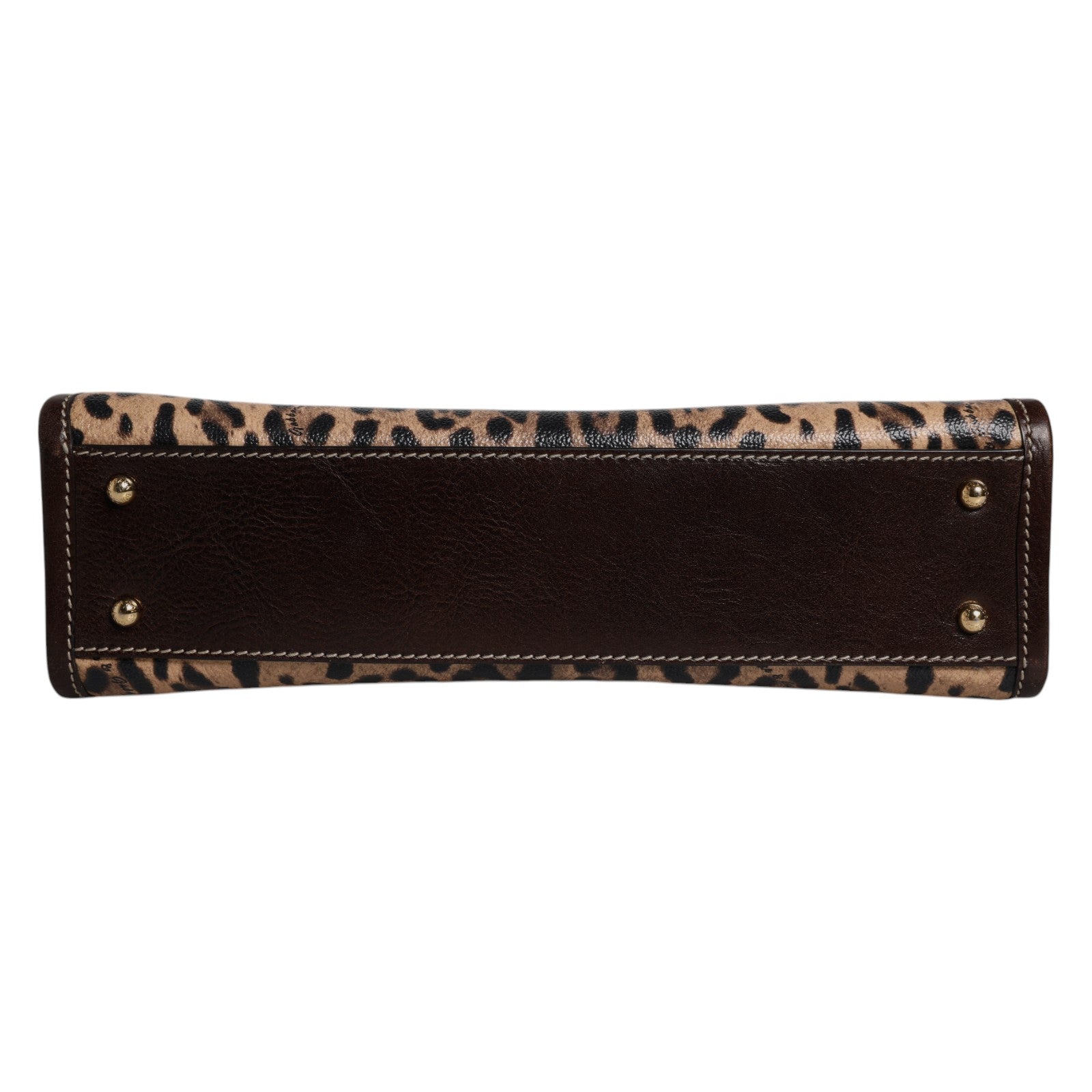 Geantă de umăr Dolce & Gabbana din piele maro cu imprimeu leopard