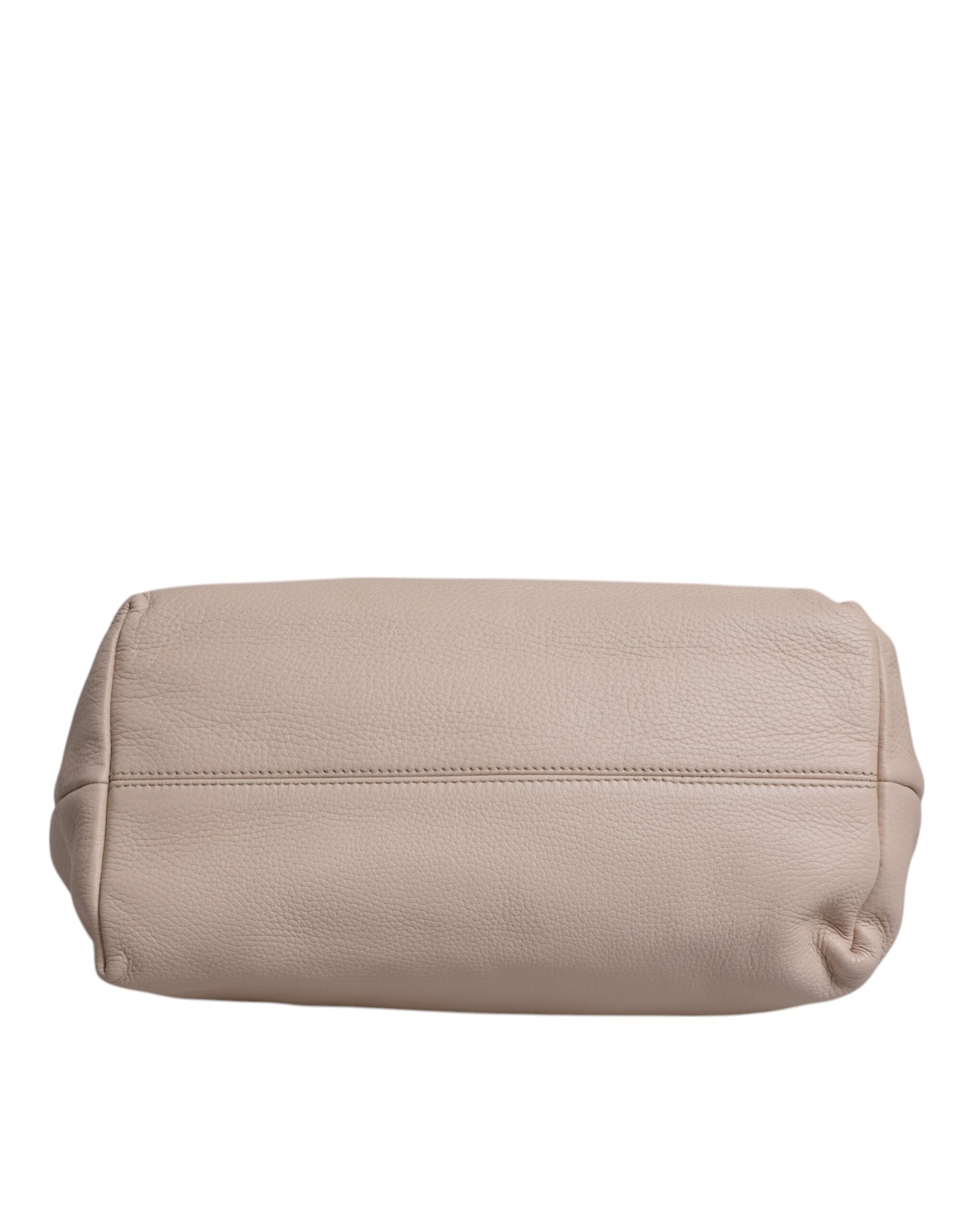 Dolce & Gabbana – Tragetasche mit Logo-Schild aus Hirschleder in Hellrosa