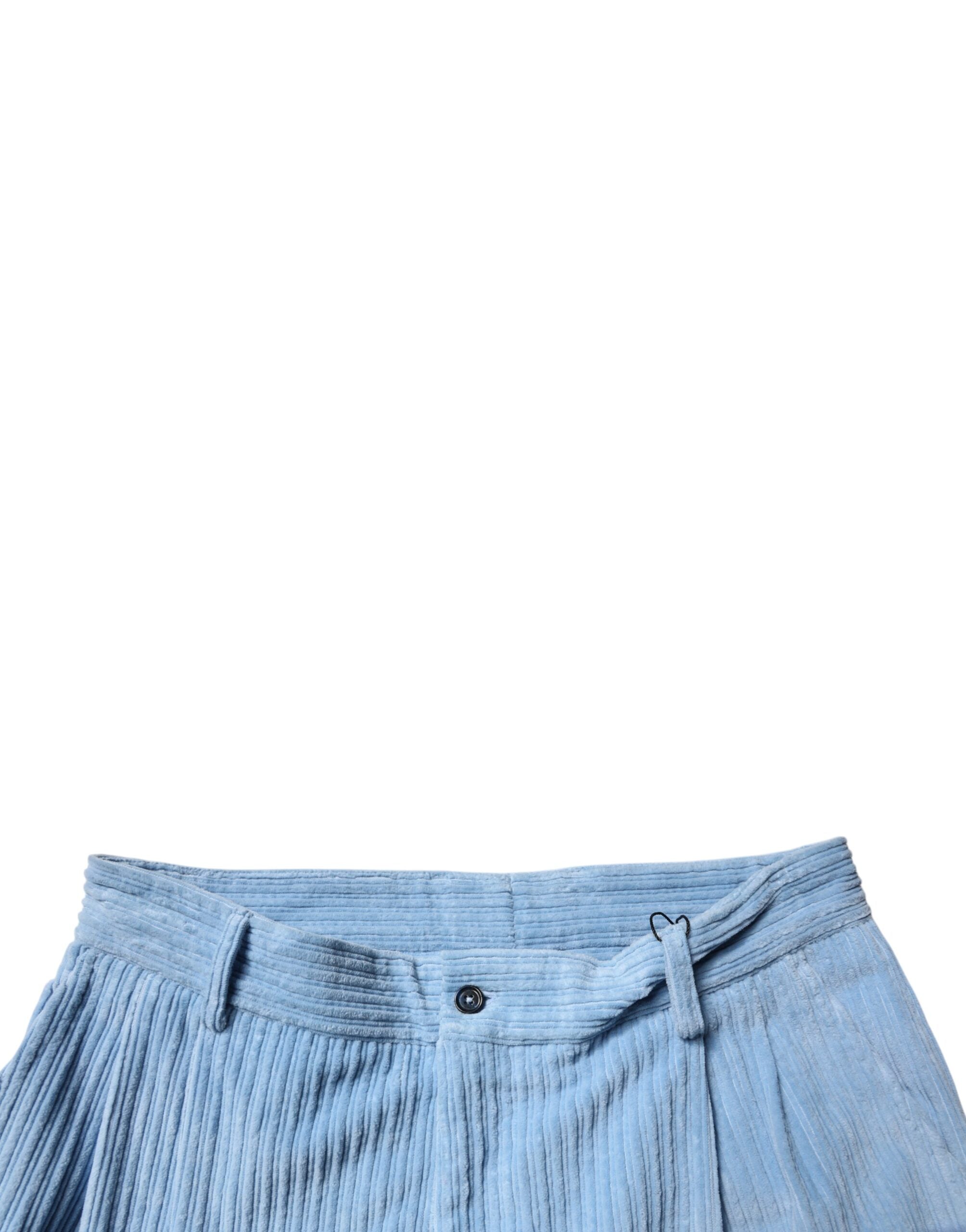 Blugi skinny din denim albastru deschis din catifea reiată Dolce & Gabbana
