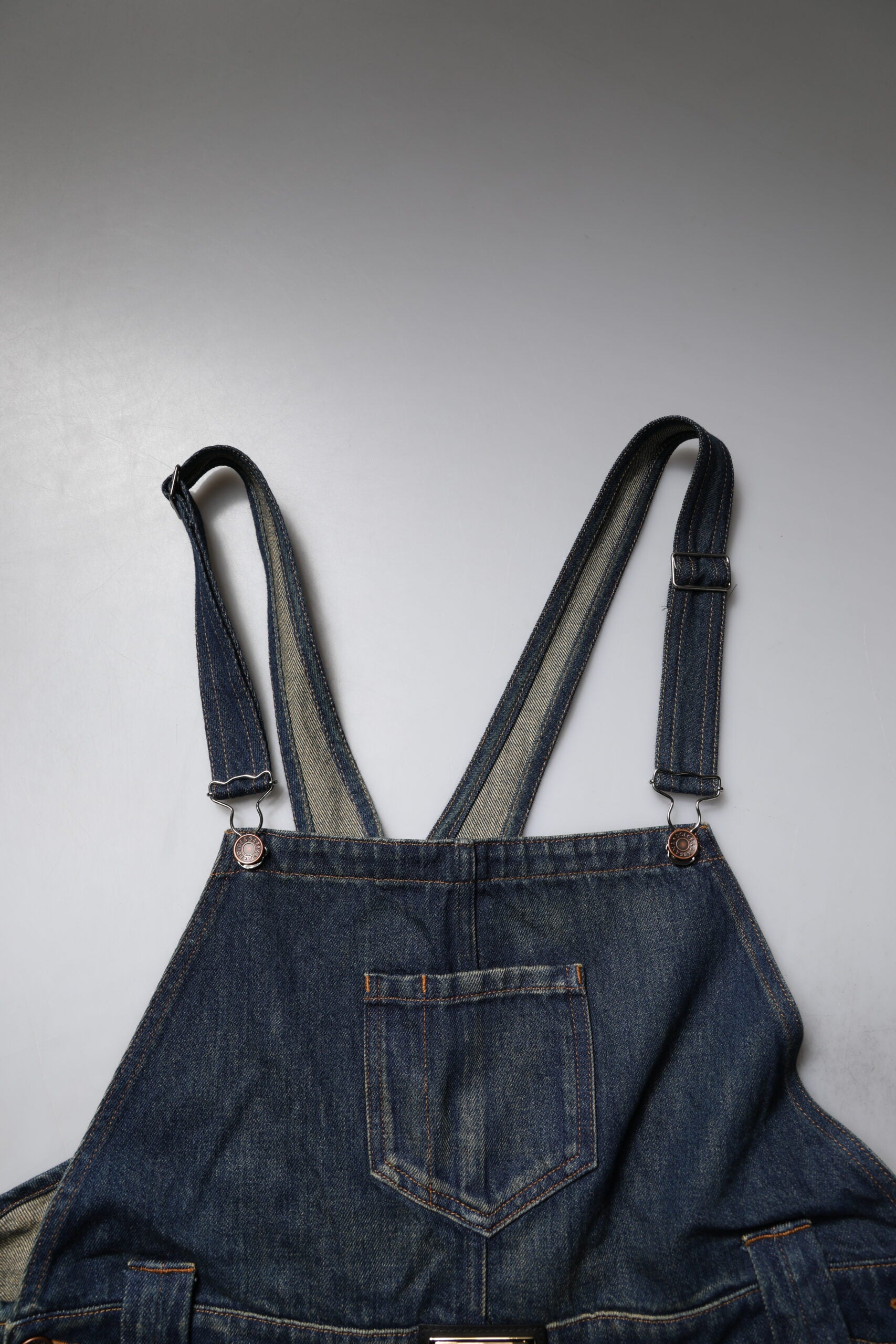 Dolce & Gabbana Salopetă bărbătească din bumbac albastru închis, model denim, model blugi
