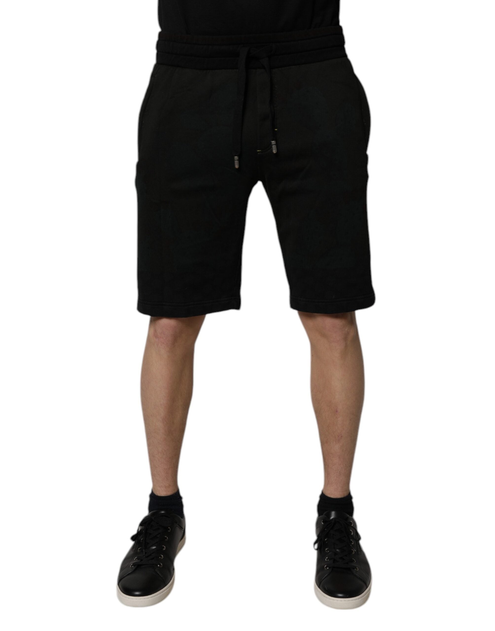 Dolce & Gabbana Schwarze Baumwoll-Sweatshorts Herren Bermudashorts