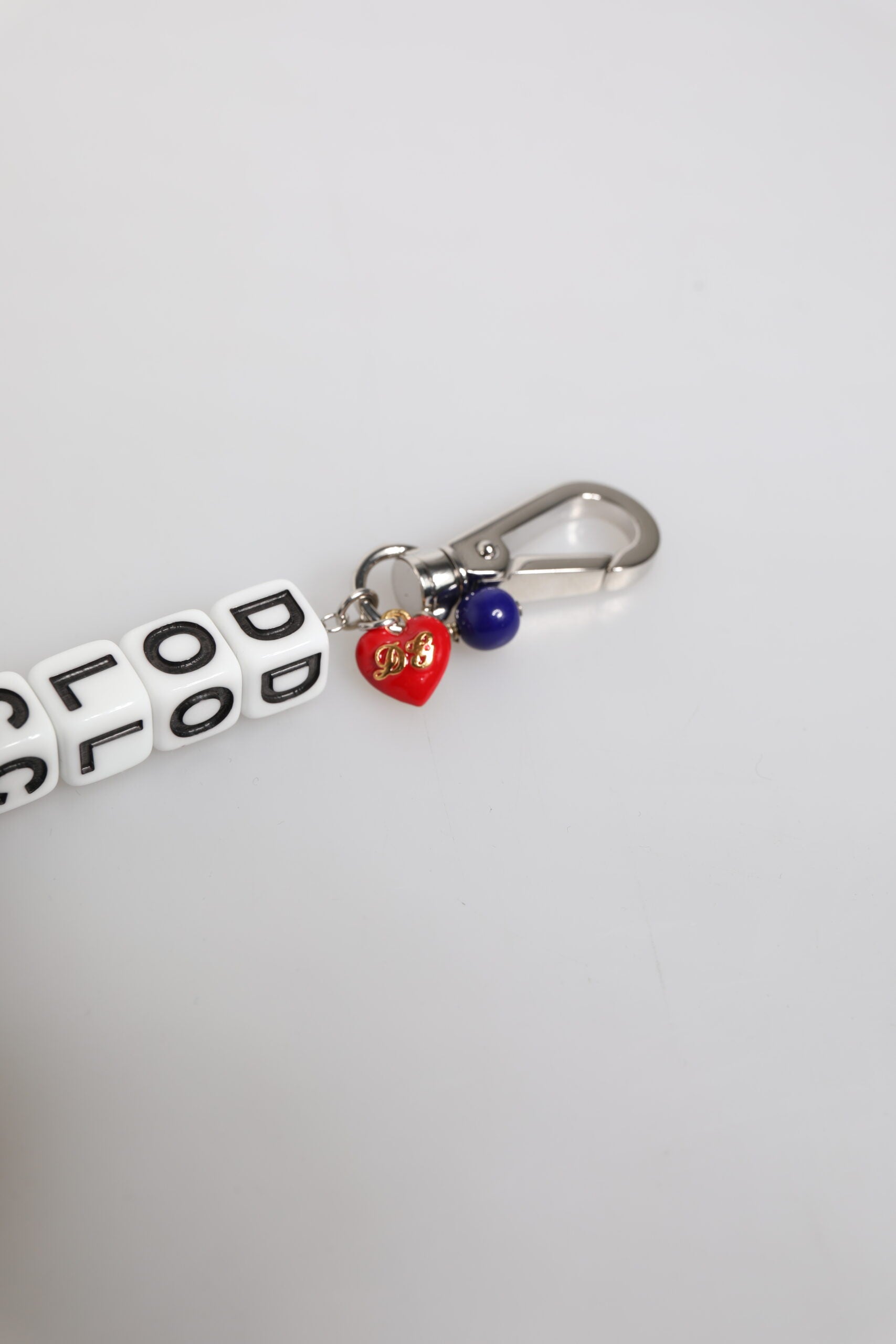 Dolce & Gabbana – Charm-Armband mit Würfel-Logo und silberner Messingkette