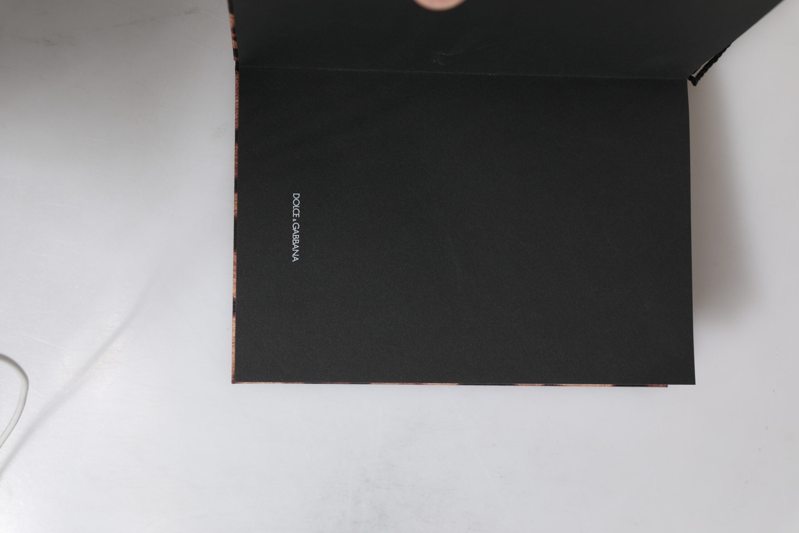 Dolce & Gabbana Braun-Schwarzes Polyester-Notizbuch mit Leoparden-Logo