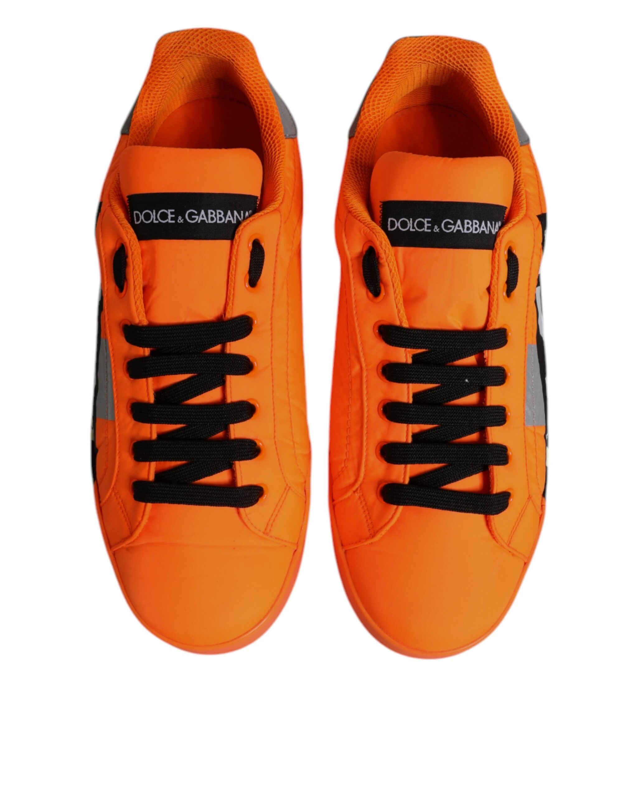 Dolce & Gabbana Orange Portofino Logo Tape Herren Sneakers Schuhe
