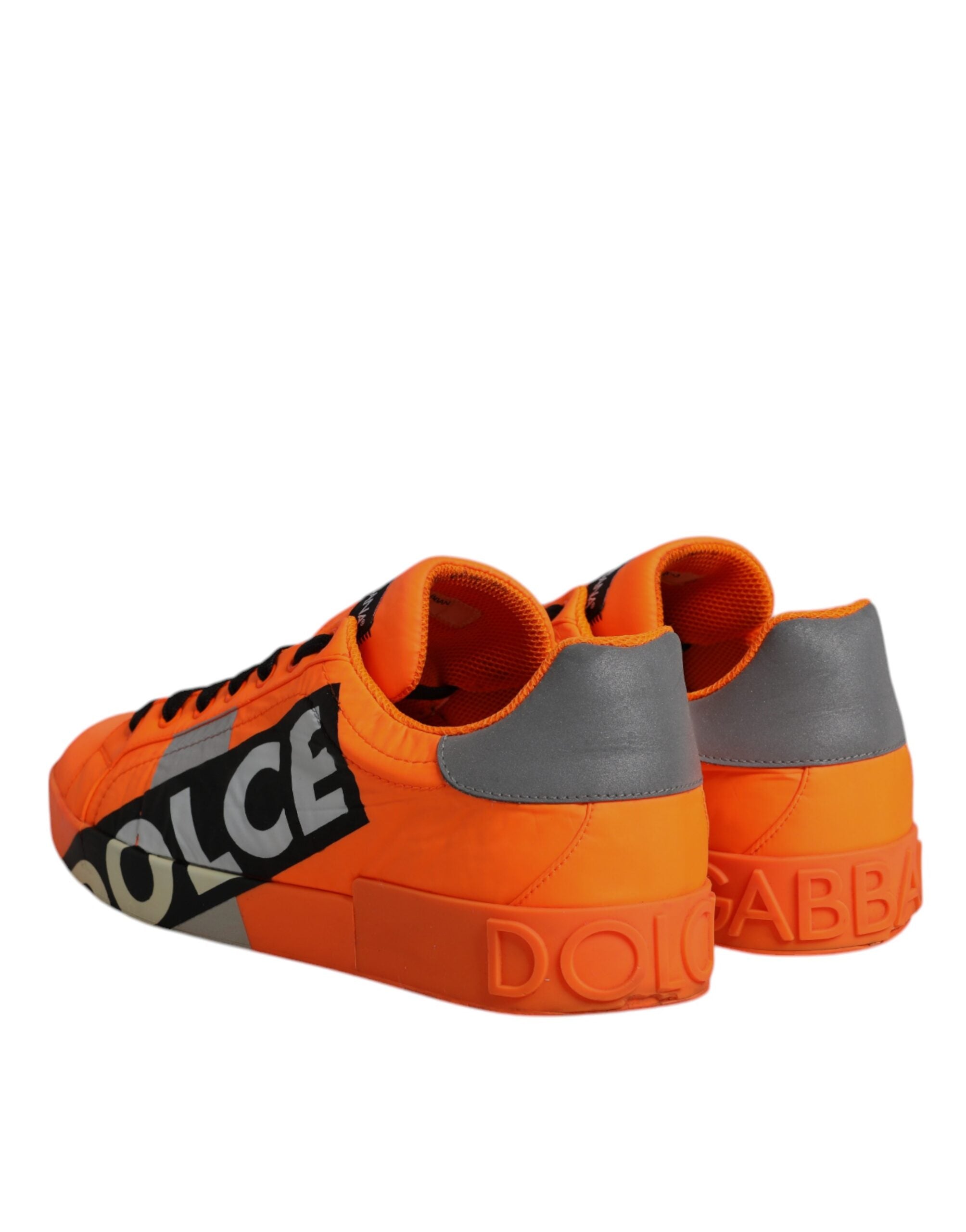 Dolce & Gabbana Orange Portofino Logo Tape Herren Sneakers Schuhe
