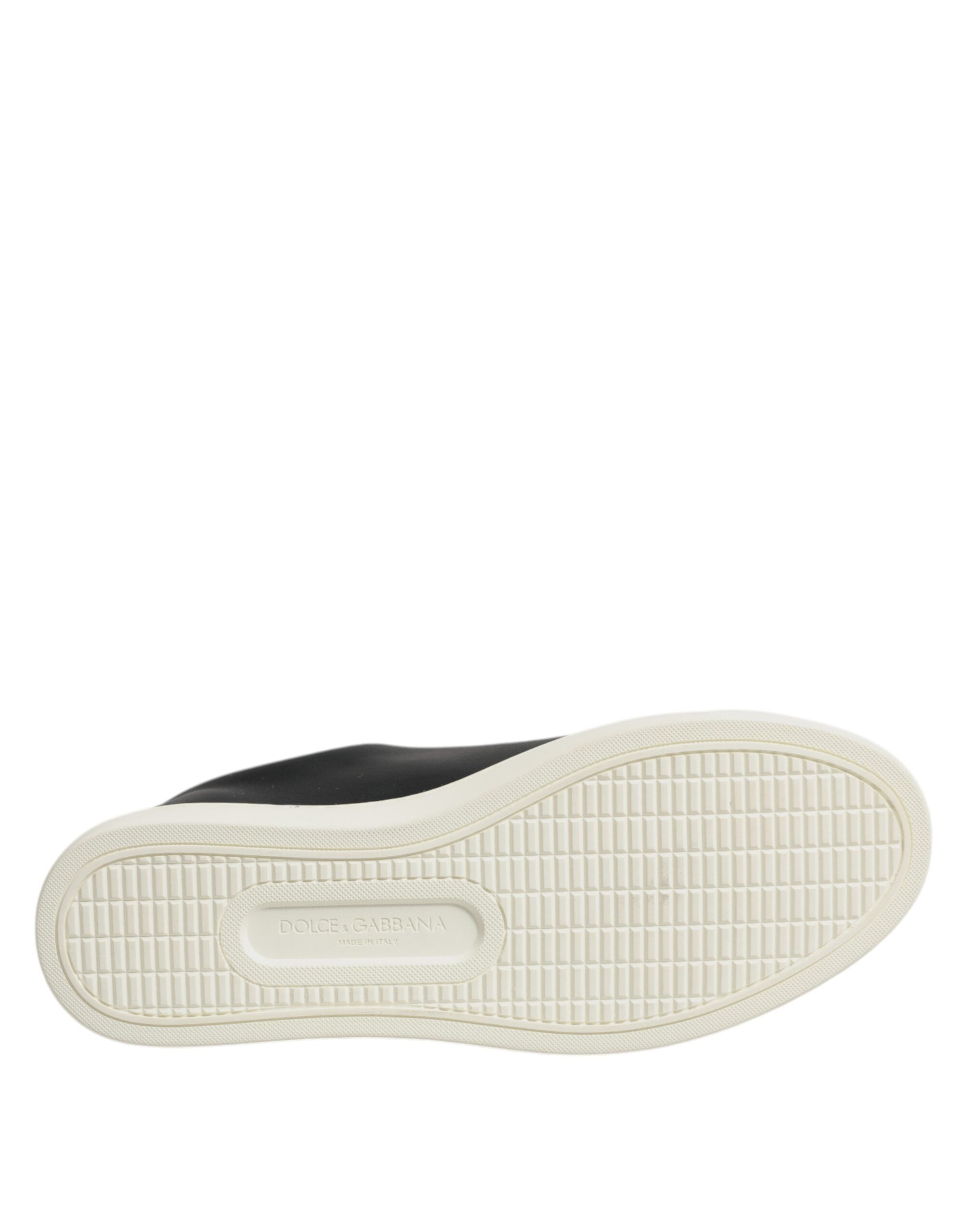 Dolce & Gabbana Schwarze Lederschuhe mit goldenem und rotem Herz