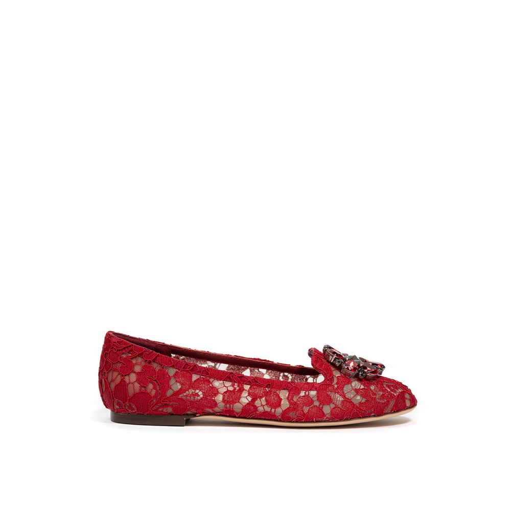Dolce & Gabbana – Flache Schuhe aus roter Viskose
