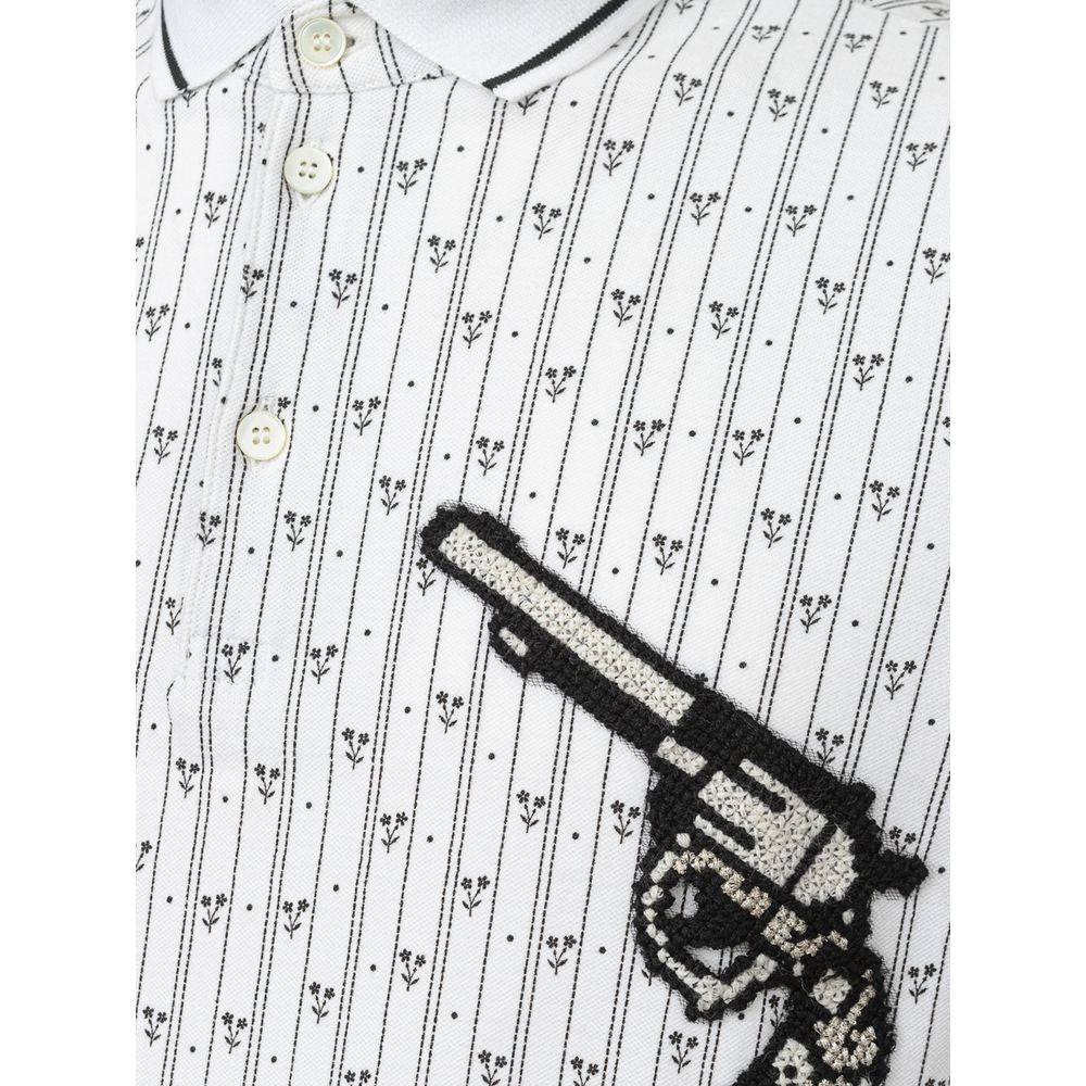 Tricou polo din bumbac alb Dolce & Gabbana