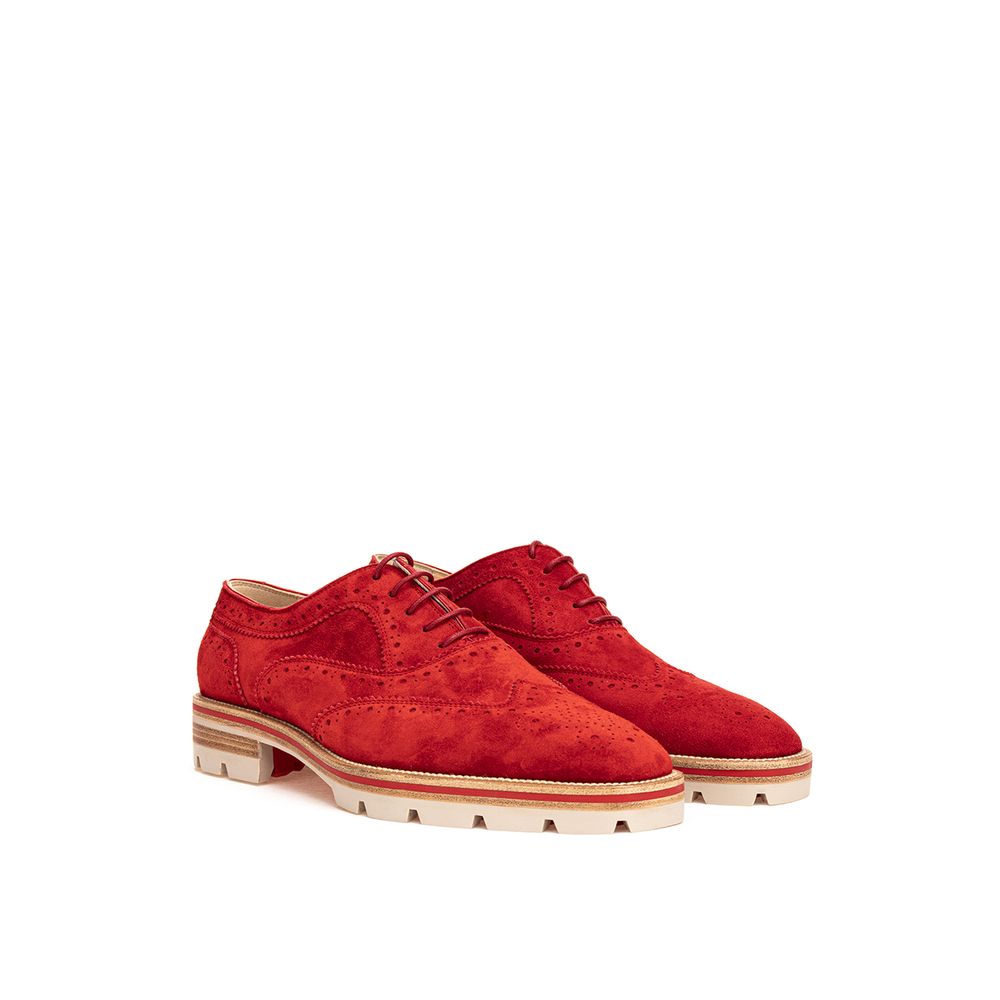 Christian Louboutin Flache Schuhe aus rotem Wildleder