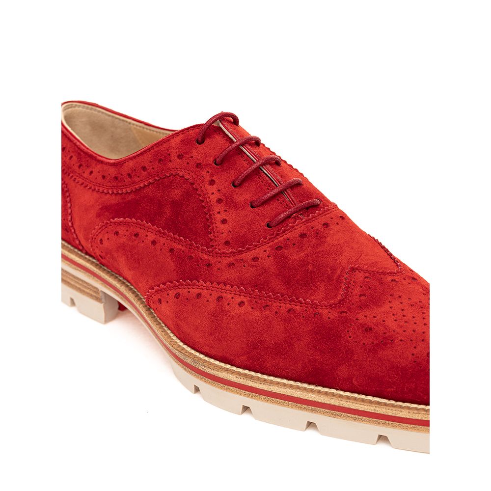 Christian Louboutin Flache Schuhe aus rotem Wildleder