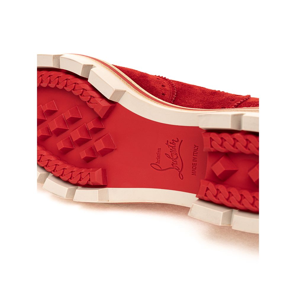 Christian Louboutin Flache Schuhe aus rotem Wildleder