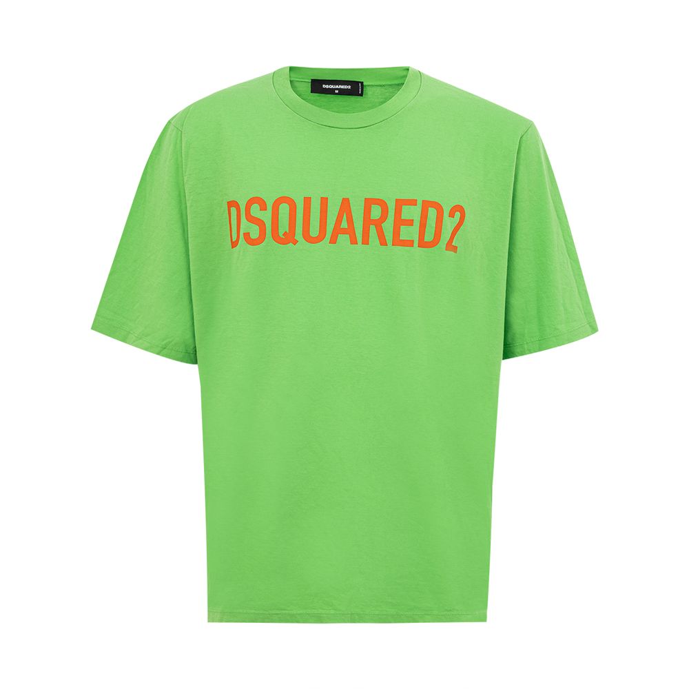 Tricou Dsquared² din bumbac verde electric pentru bărbați