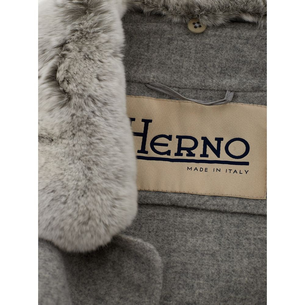 Elegante graue Wolljacke von Herno für zeitlosen Stil
