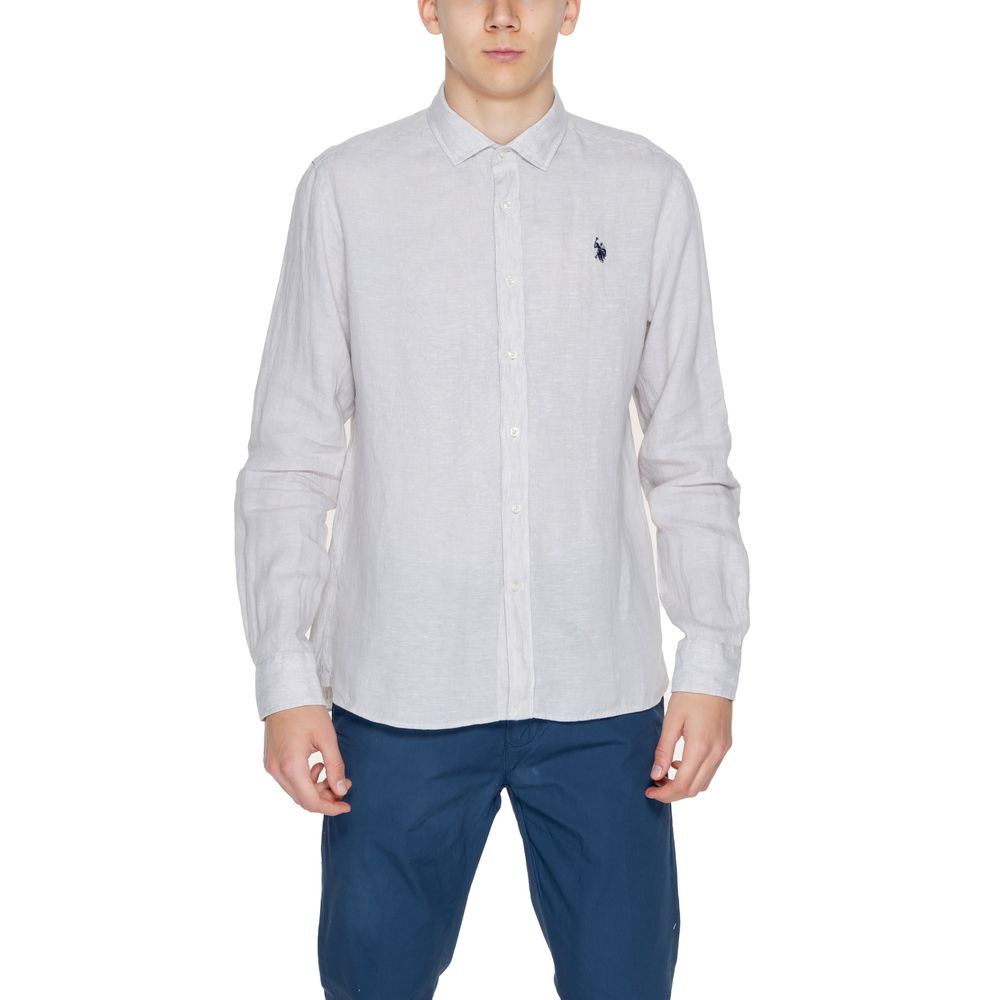 US POLO ASSN. Beiges Leinenhemd