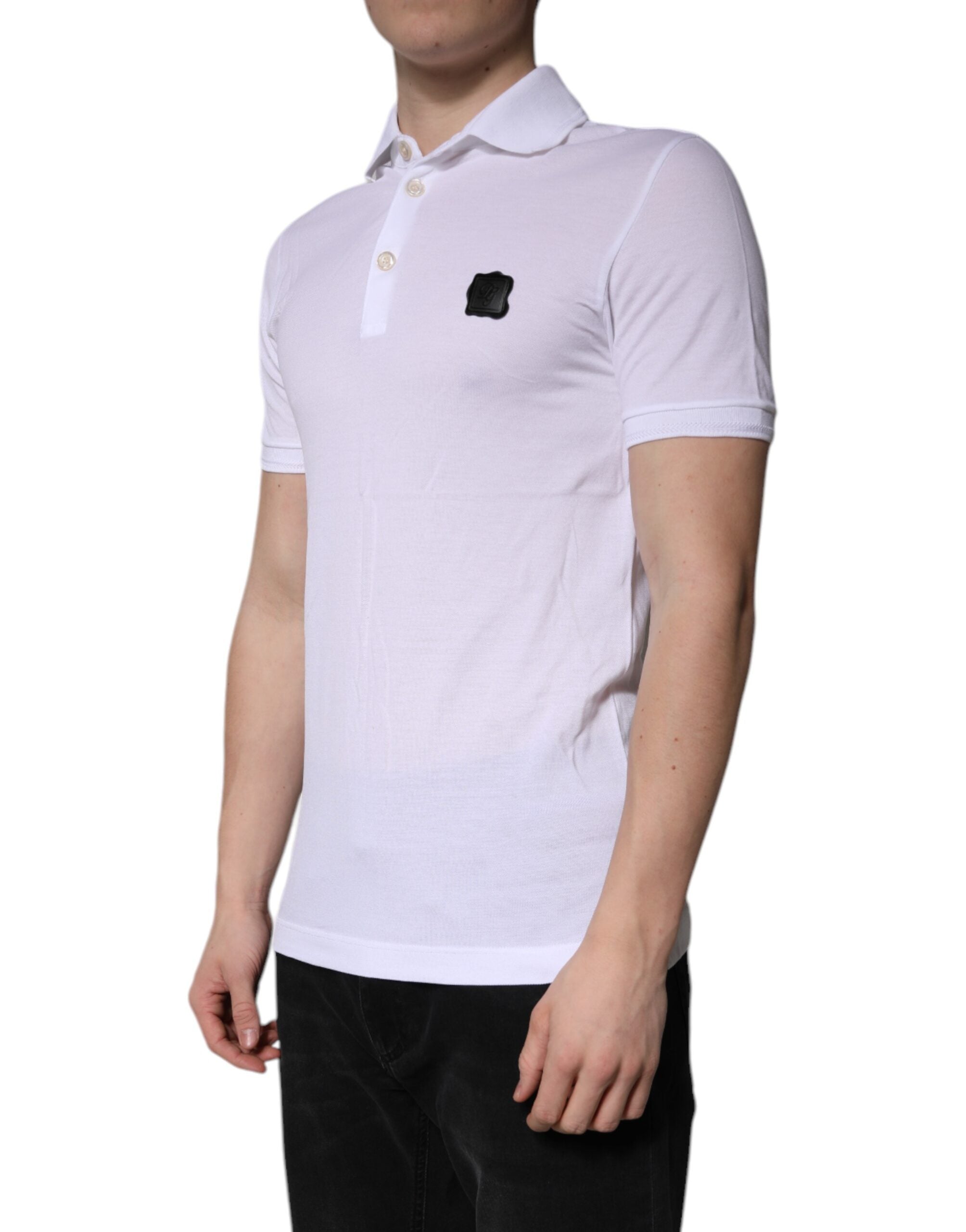 Dolce & Gabbana – Weißes Poloshirt aus Baumwolle mit Logo und Kragen