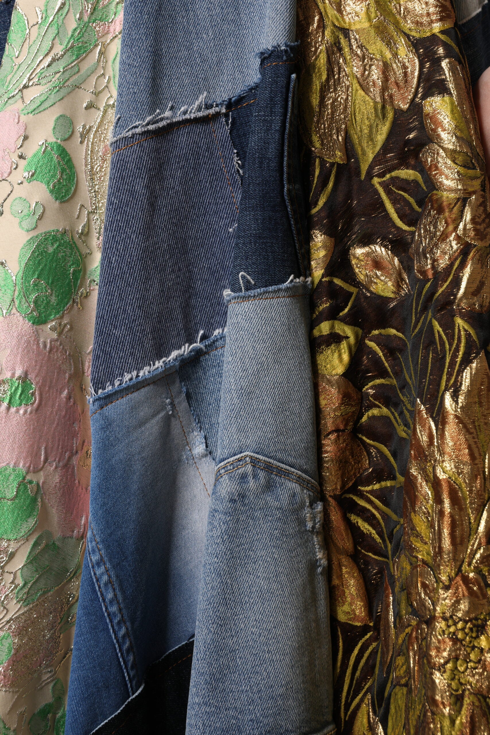 Dolce & Gabbana – Mehrfarbiger Patchwork-Midirock mit hoher Taille