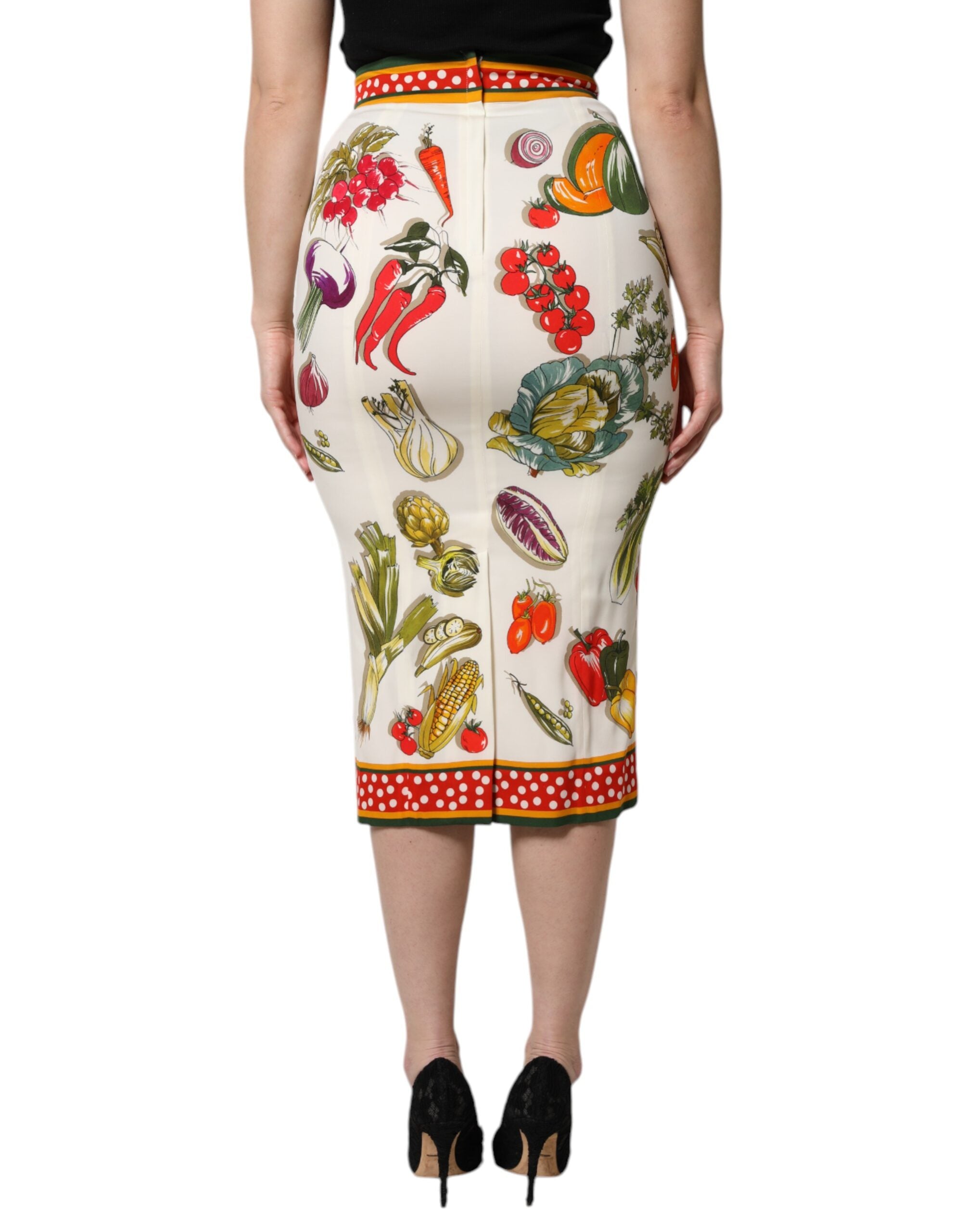 Dolce & Gabbana – Mehrfarbiger Midirock mit Bleistiftschnitt und hoher Taille