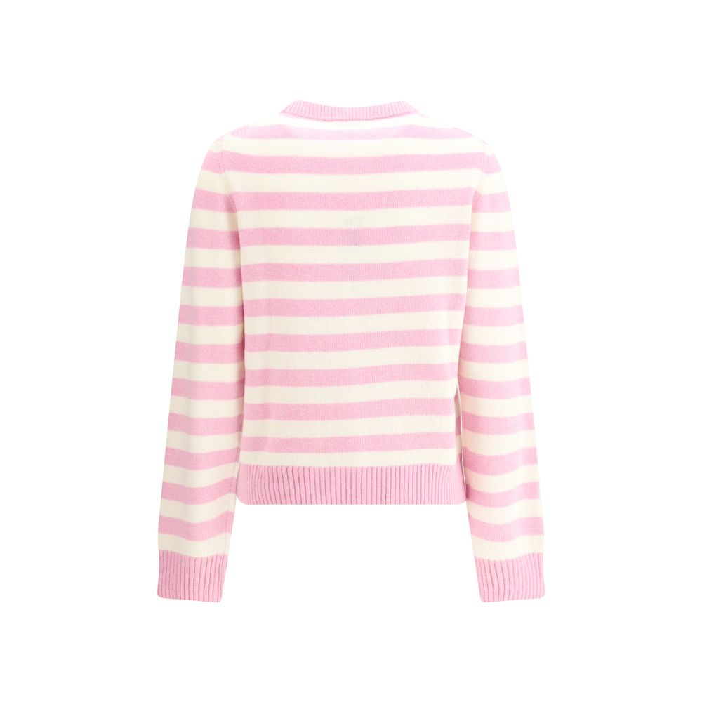 Ganni Gestreifter Pullover mit Kaninchen