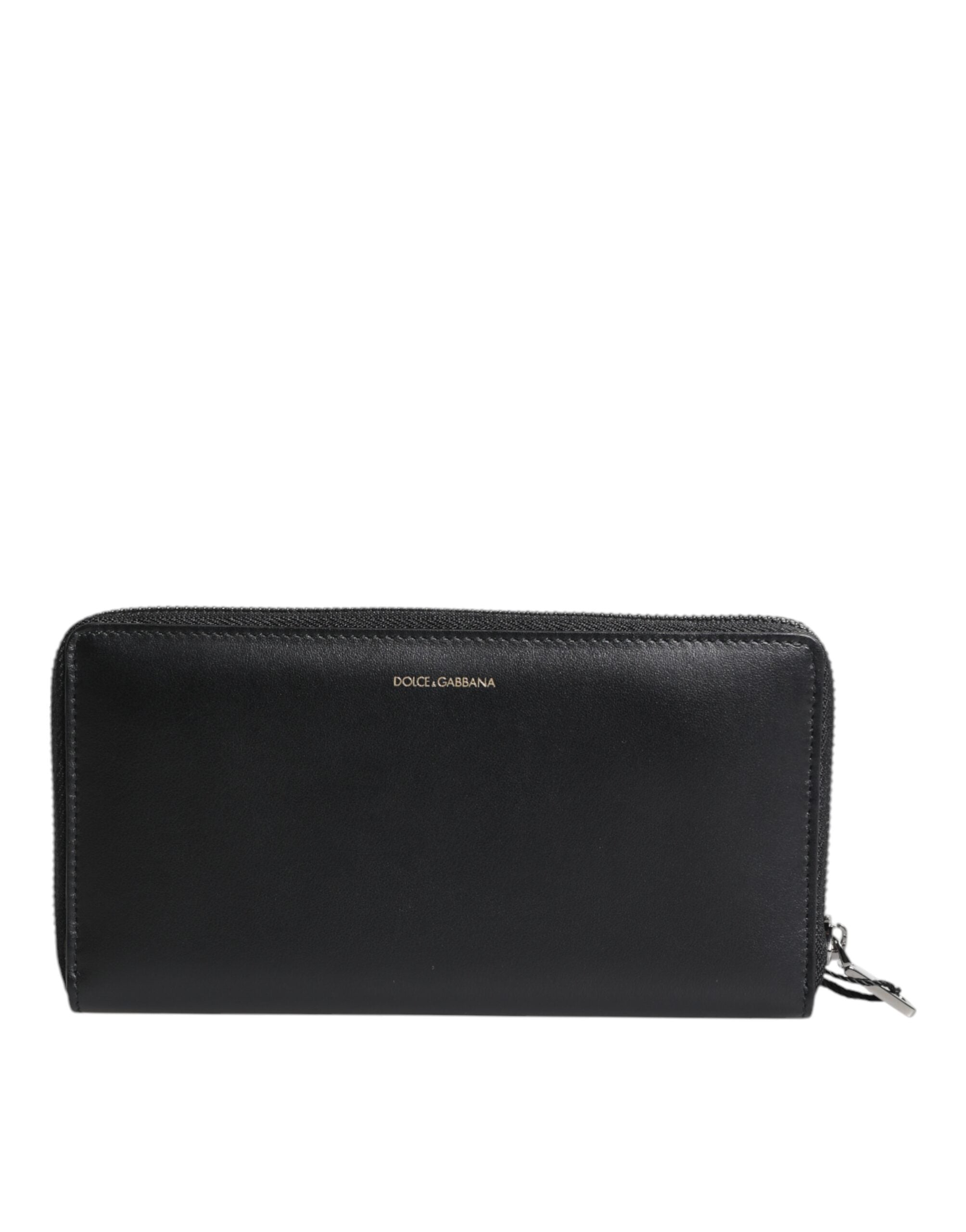 Portofel continental Dolce & Gabbana din piele exotică neagră și albastră cu relief