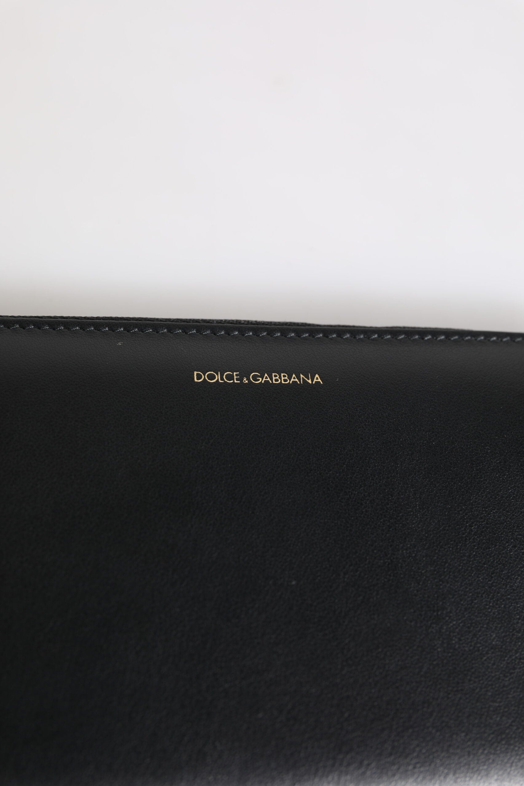 Portofel continental Dolce & Gabbana din piele exotică neagră și albastră cu relief