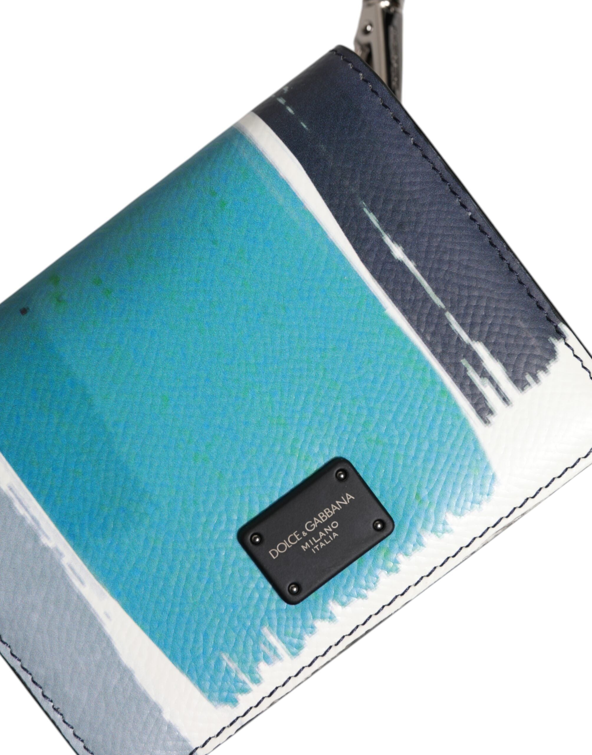 Portofel Dolce & Gabbana din piele multicoloră cu logo DG, pliabil, cu portcard