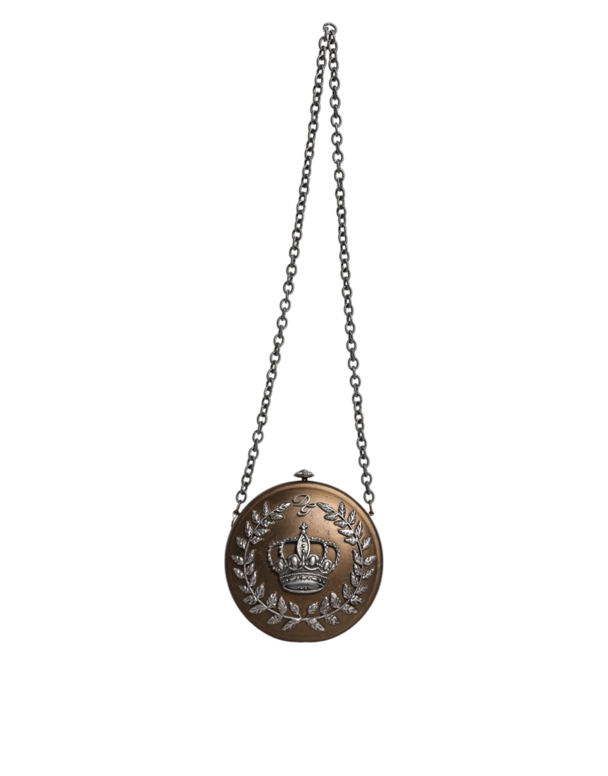 Dolce & Gabbana – Clutch mit DG-Krone aus goldenem Messing und Metall