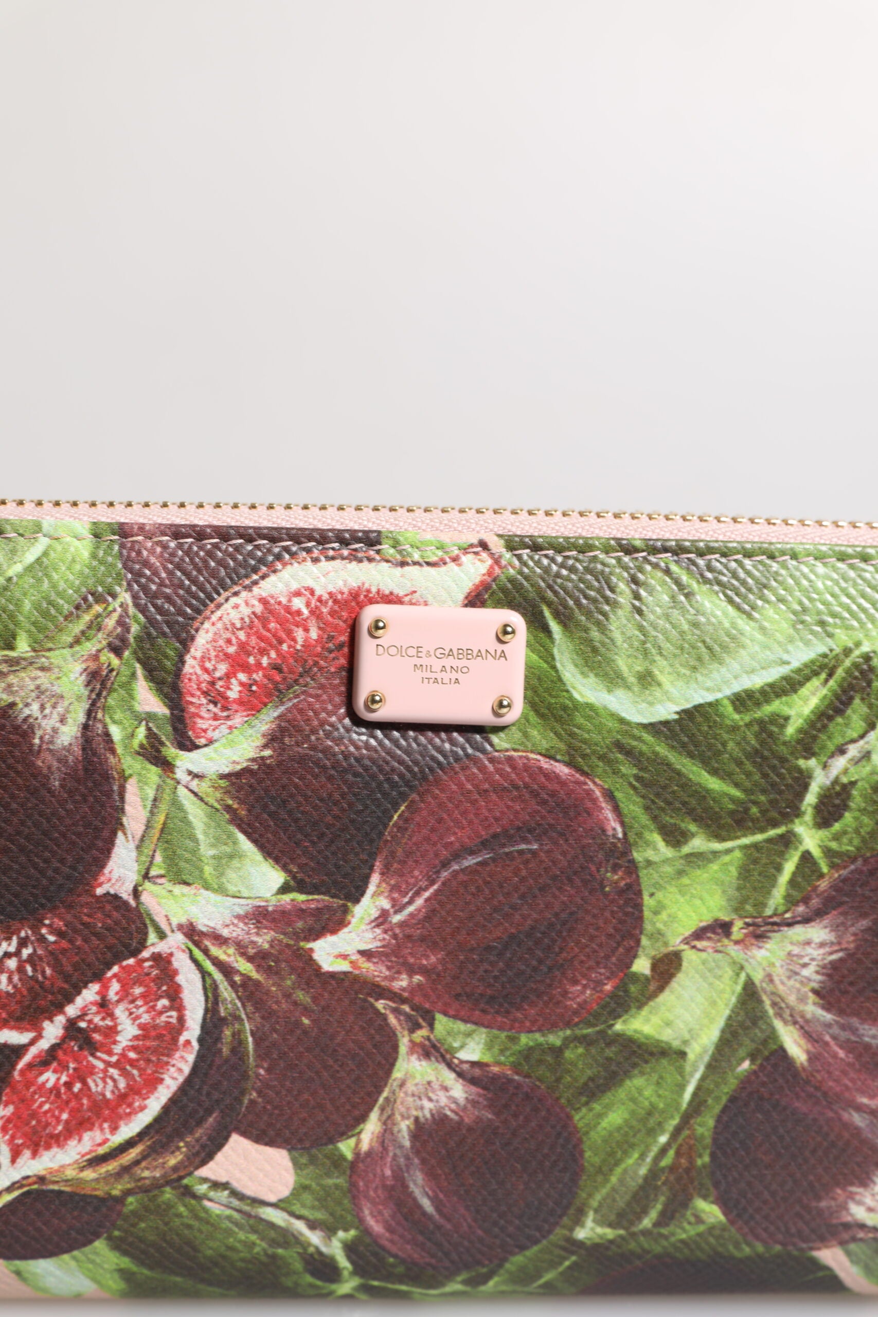 Portofel continental Dolce & Gabbana multicolor cu smochine și fructe Dauphine din piele cu fermoar