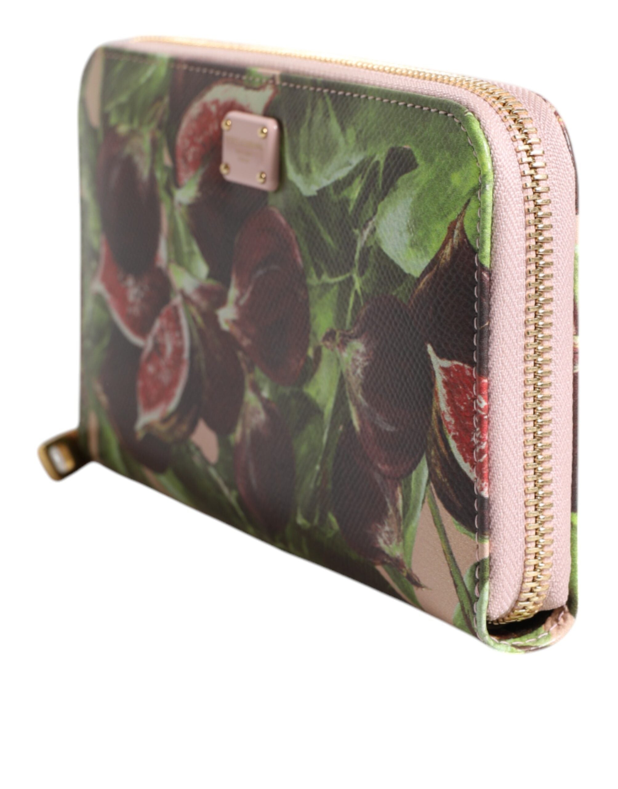 Portofel continental Dolce & Gabbana multicolor cu smochine și fructe Dauphine din piele cu fermoar