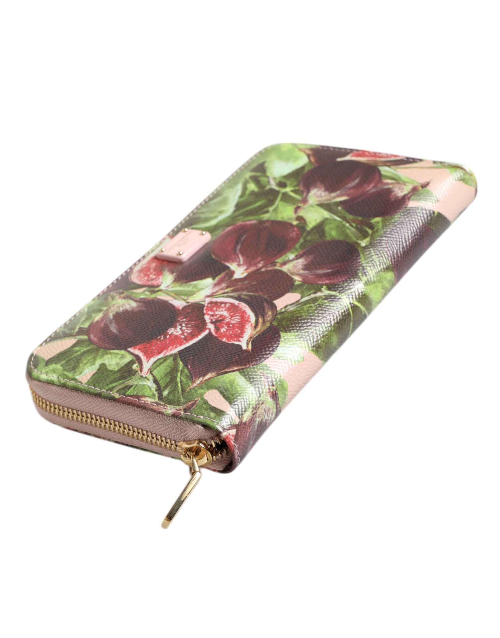 Portofel continental Dolce & Gabbana multicolor cu smochine și fructe Dauphine din piele cu fermoar