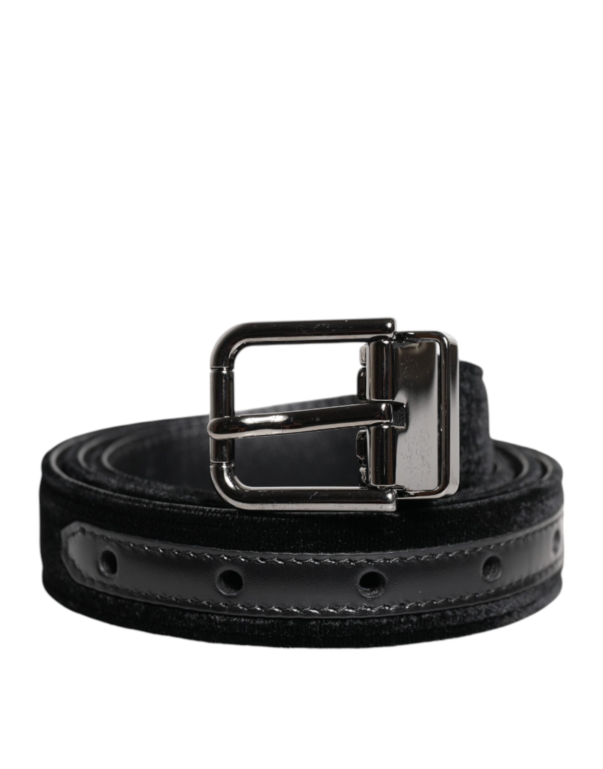 Dolce & Gabbana Klassischer Gürtel aus schwarzem Leder mit Metallschnalle