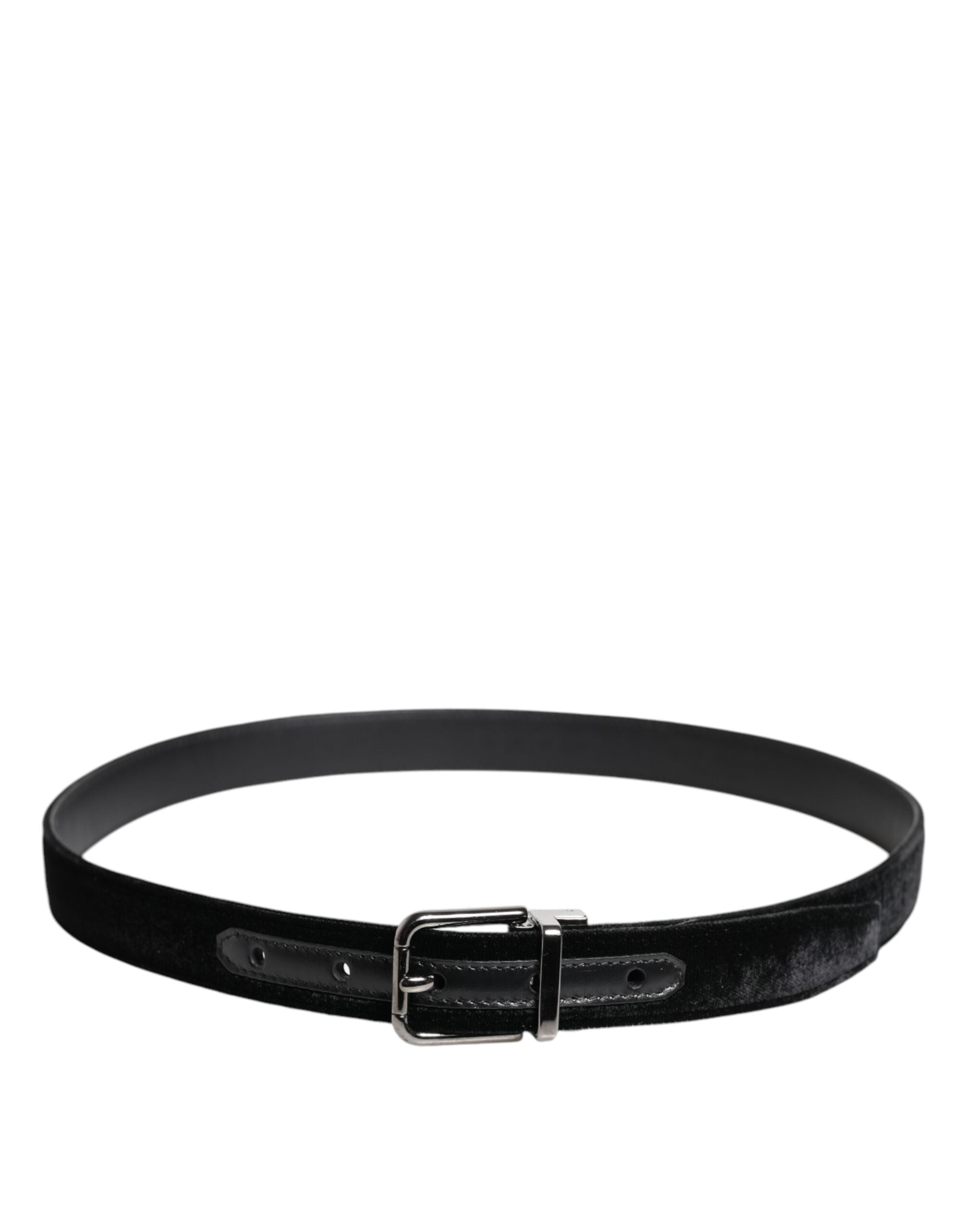 Dolce & Gabbana Klassischer Gürtel aus schwarzem Leder mit Metallschnalle