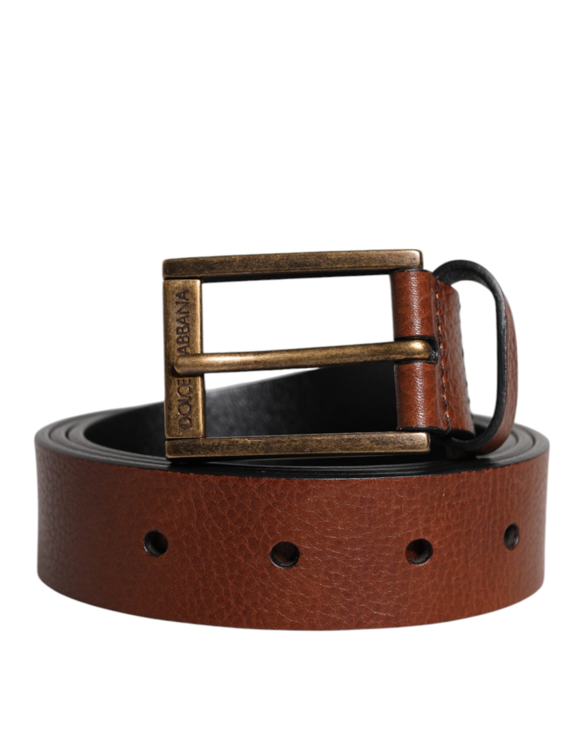 Dolce & Gabbana – Brauner Gürtel aus Kalbsleder mit klassischer Metallschnalle