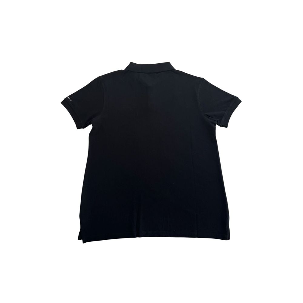 Trussardi Beachwear Schwarzes Poloshirt aus Baumwolle für Herren