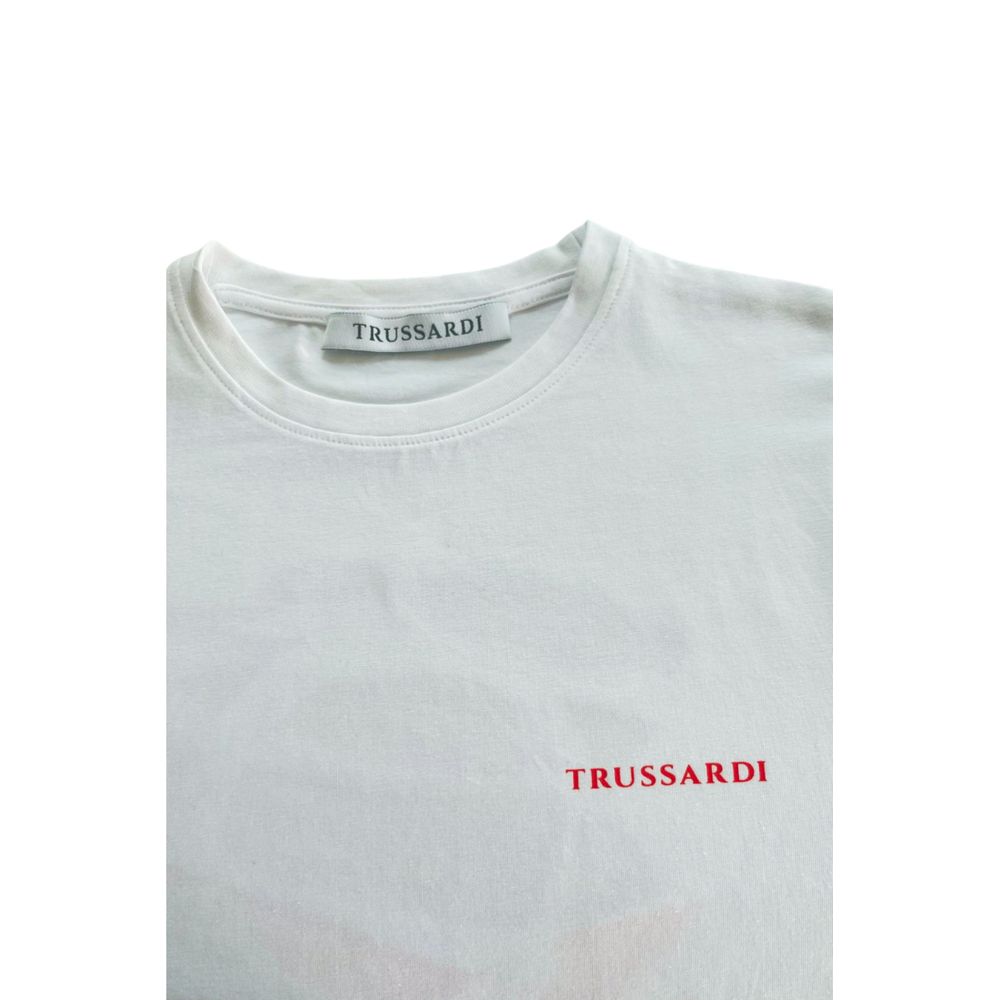Trussardi Beachwear Weißes Herren-T-Shirt aus Baumwolle